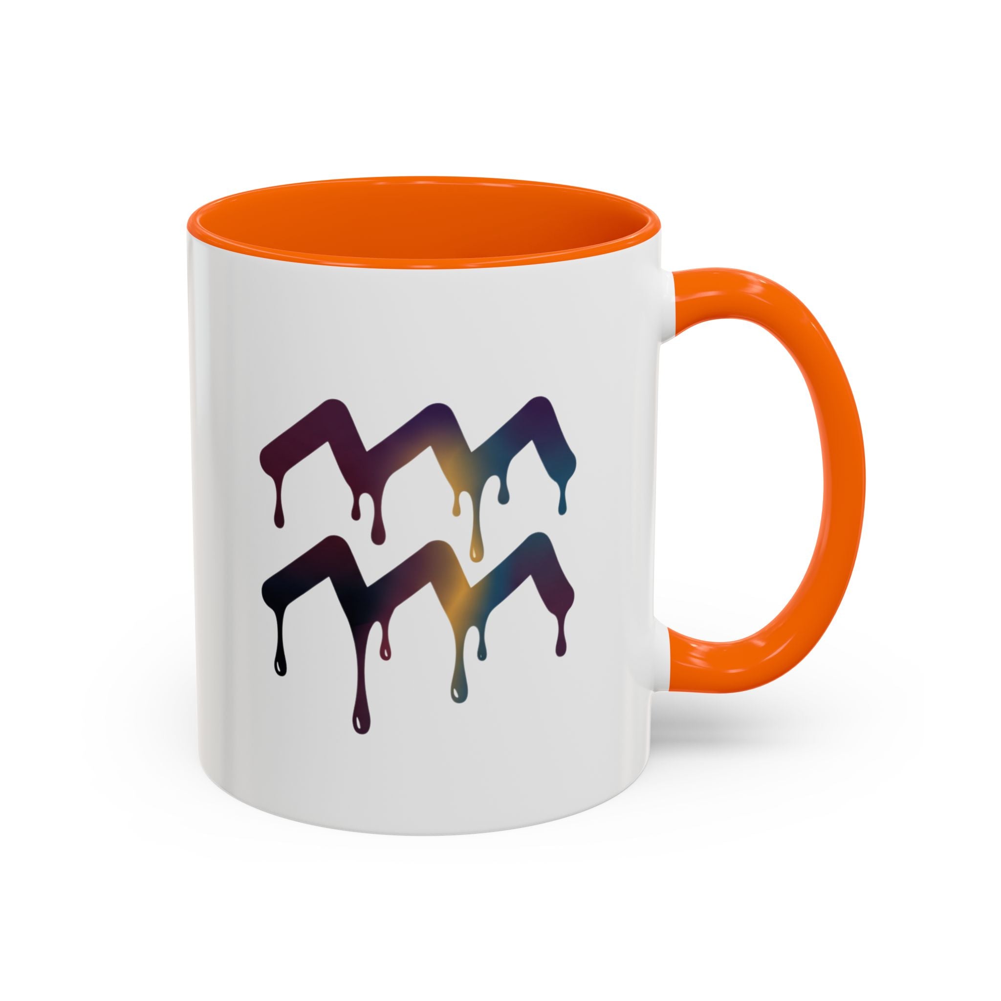 Dripping Rainbow Chevron Accent Coffee Mug — Colorful Gradient Art