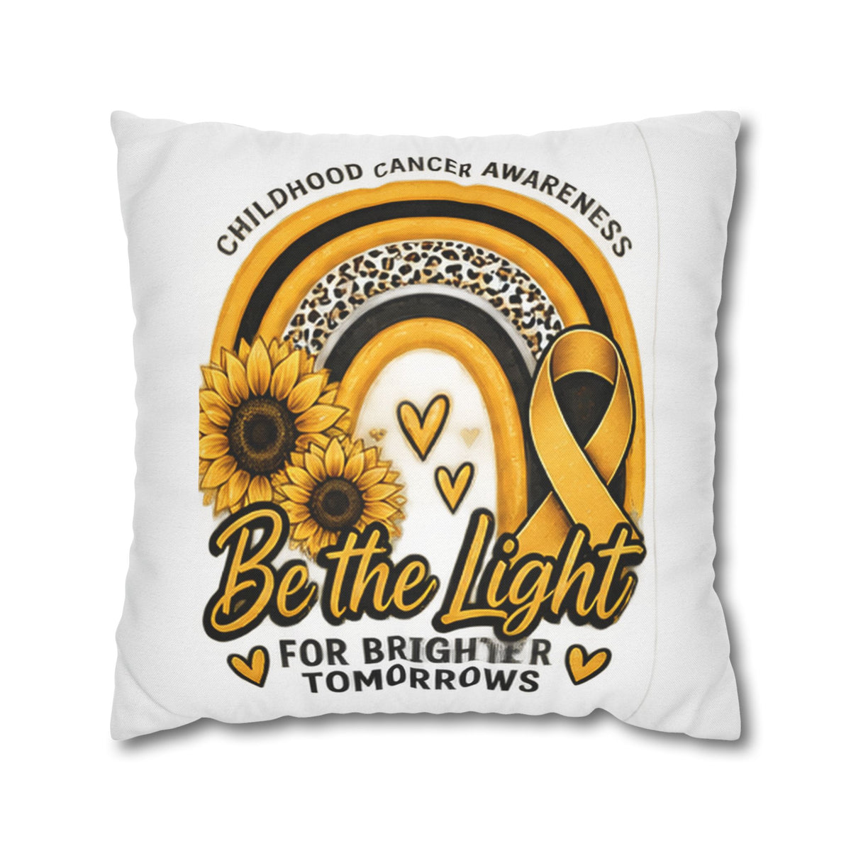 Childhood Cancer Awareness Pillowcase — "Be the Light for Brighter Tomorrows"
