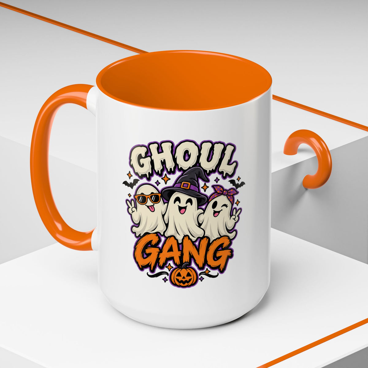 Ghoul Gang Coffee Mug — Cute Halloween Ghosts Accent Mug (11/15oz)