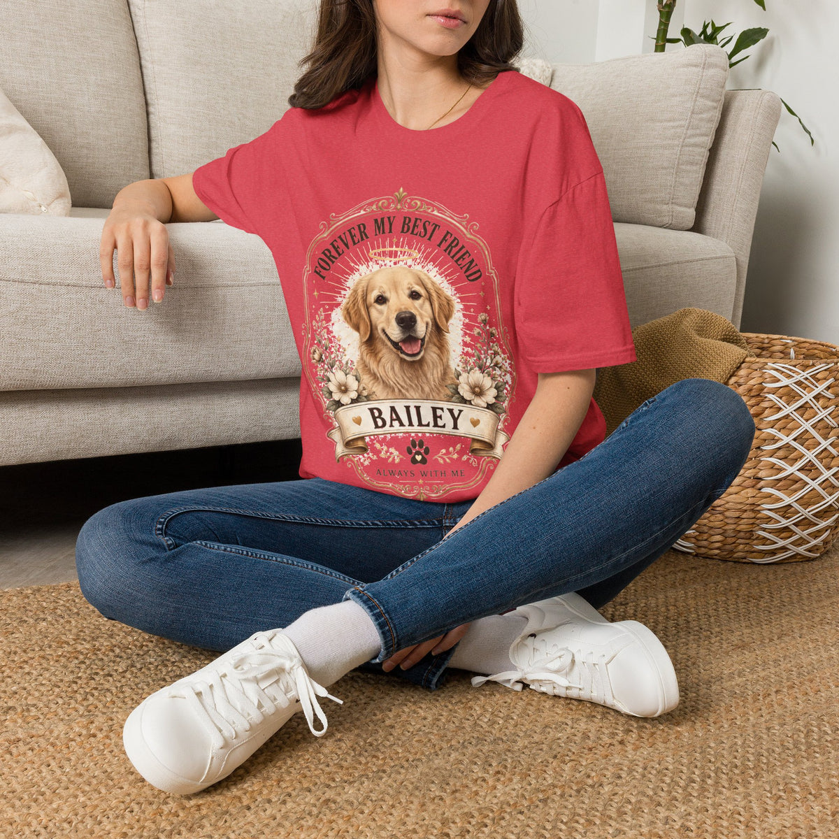 Forever My Best Friend Memorial Dog T-Shirt — Personalized Pet Tribute Tee