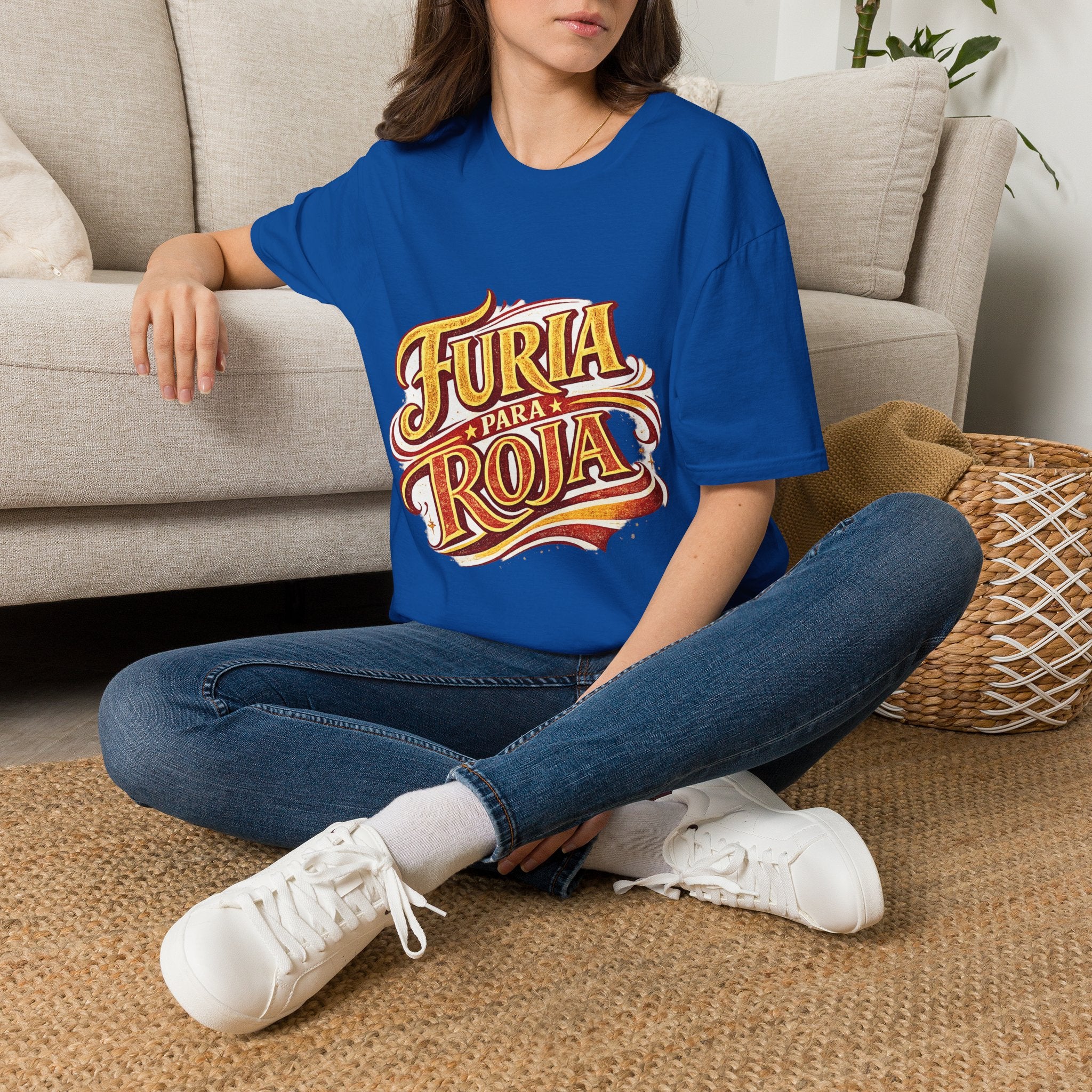Spain Furia Para Roja Graphic T-Shirt — Bold Spanish Script Tee for Fans & Celebrations