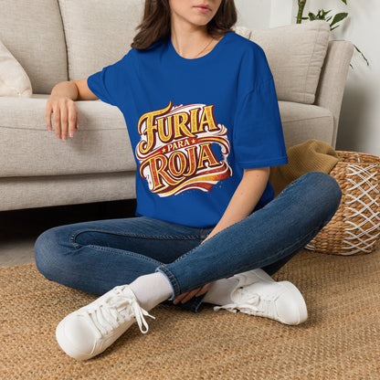 Spain Furia Para Roja Graphic T-Shirt — Bold Spanish Script Tee for Fans & Celebrations
