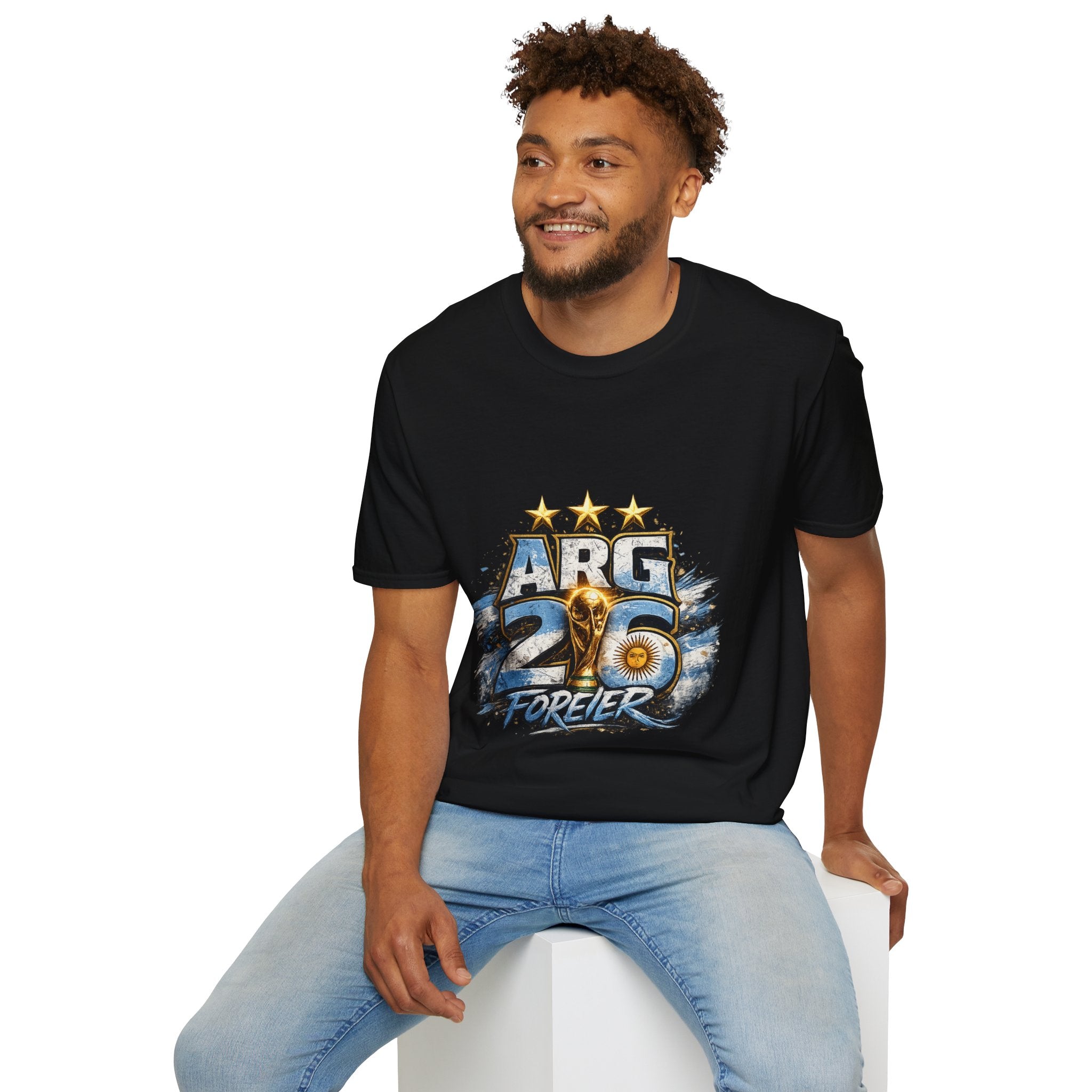 Argentina 26 Forever T‑Shirt — ARG Soccer World Cup 3‑Star Fan Tee