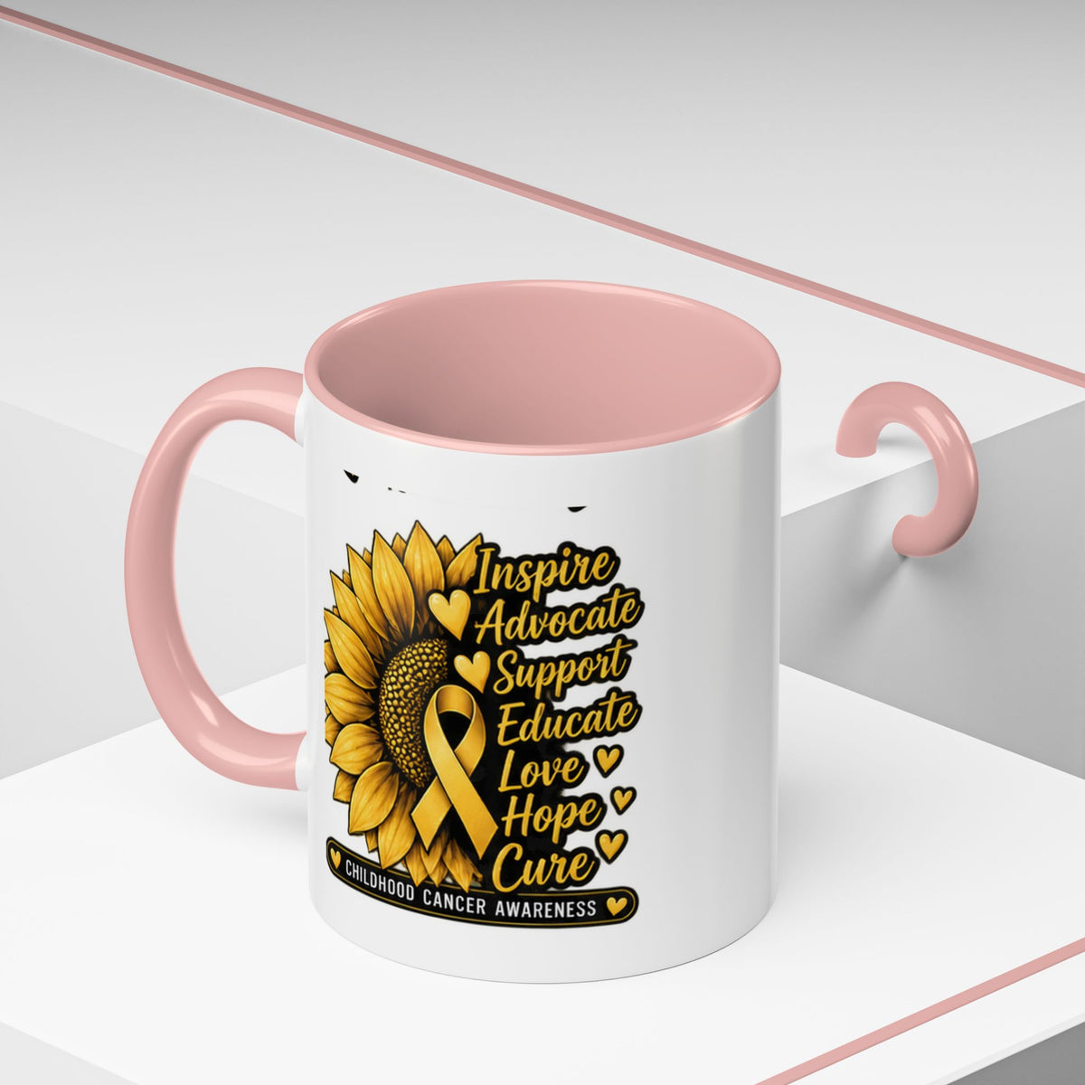Childhood Cancer Awareness Sunflower Accent Coffee Mug (11/15oz)