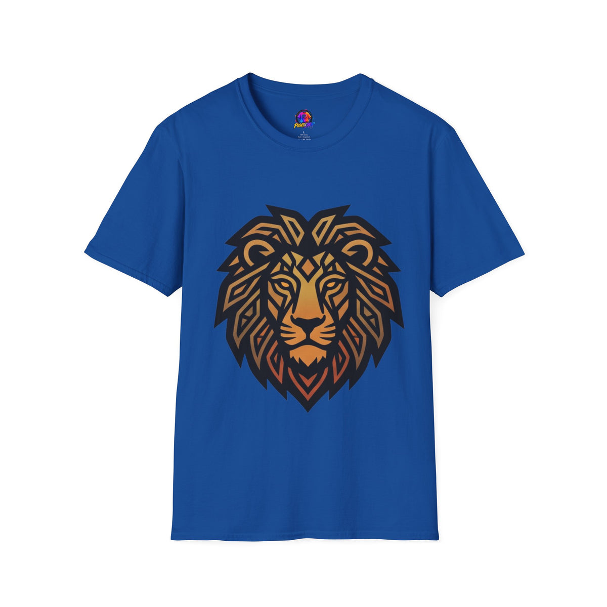 Leo Zodiac Lion Head T-Shirt — Geometric Tribal Lion Graphic Tee