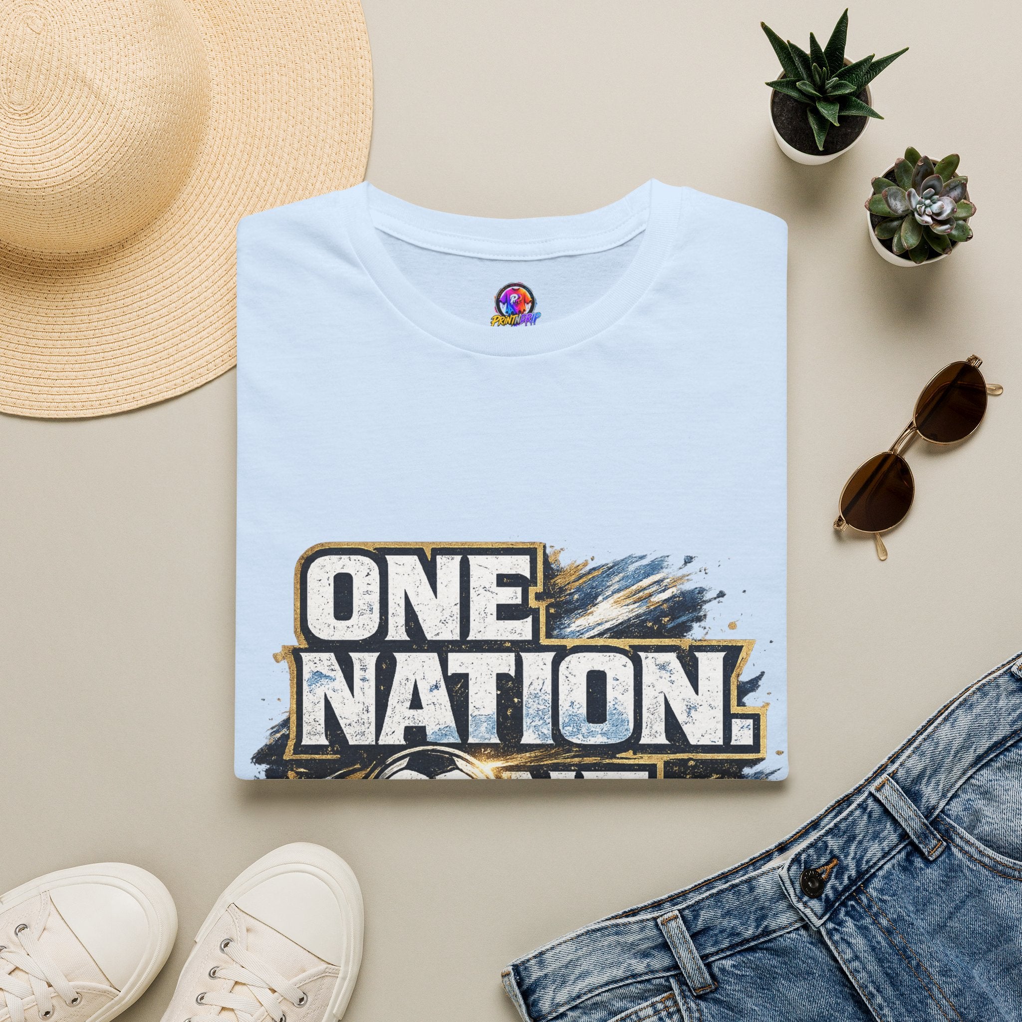 One Nation One Team Soccer T-Shirt — Supportive Fan Tee
