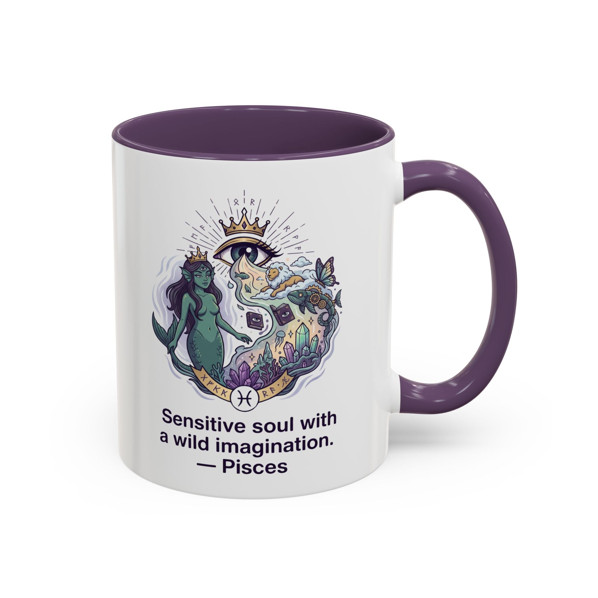 Pisces Coffee Mug — "Sensitive soul with a wild imagination" Astrological Zodiac Accent Mug