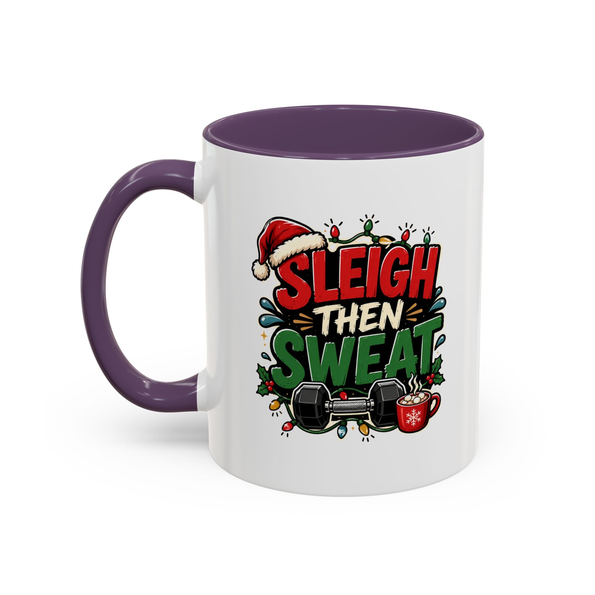 Modern Day Christmas Sleigh Then Sweat Coffee Mug — Festive Gym Motivational Holiday Gift