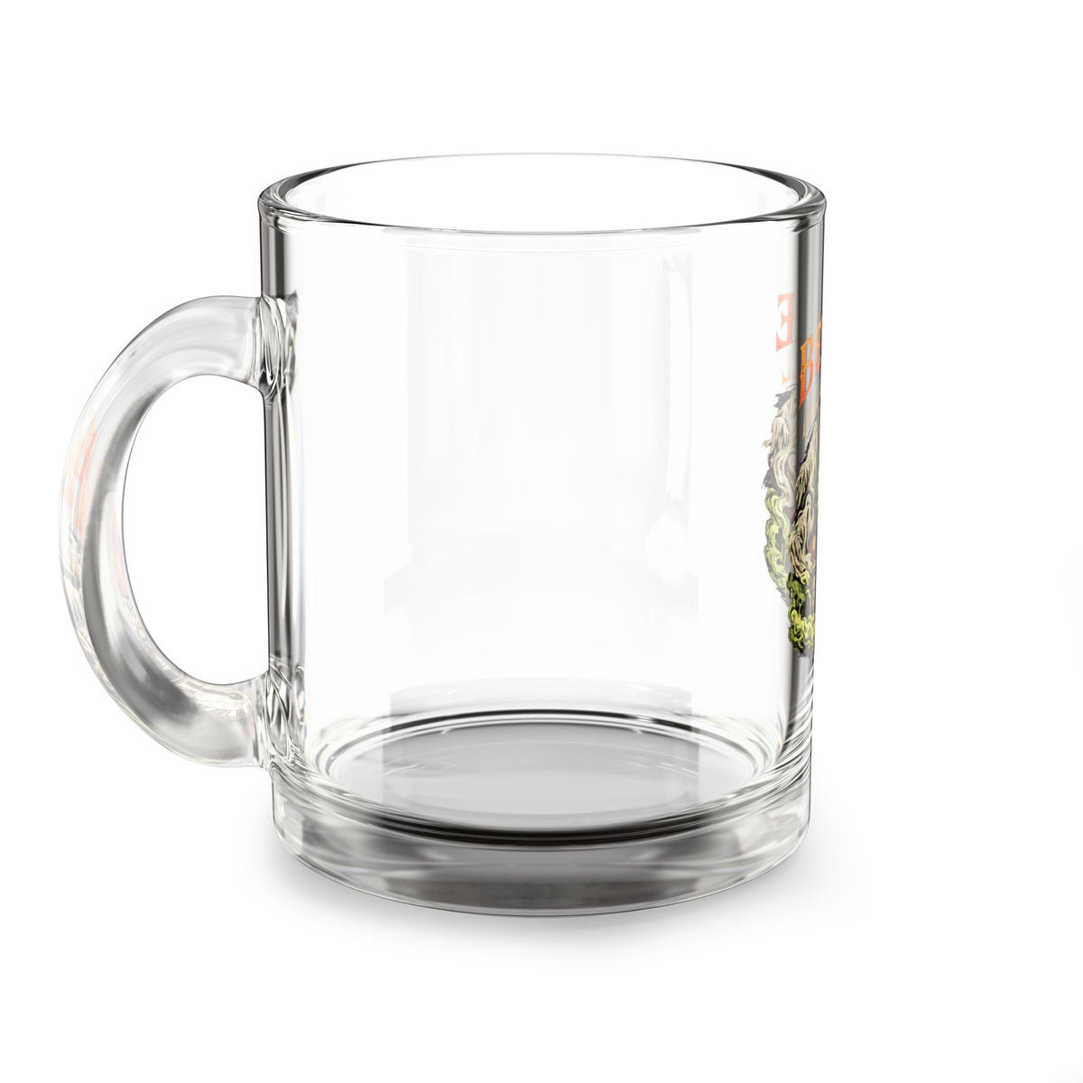 Halloween Glass Mug 10 oz — Beward Midnight Bell Vintage Clock Design (10 oz)