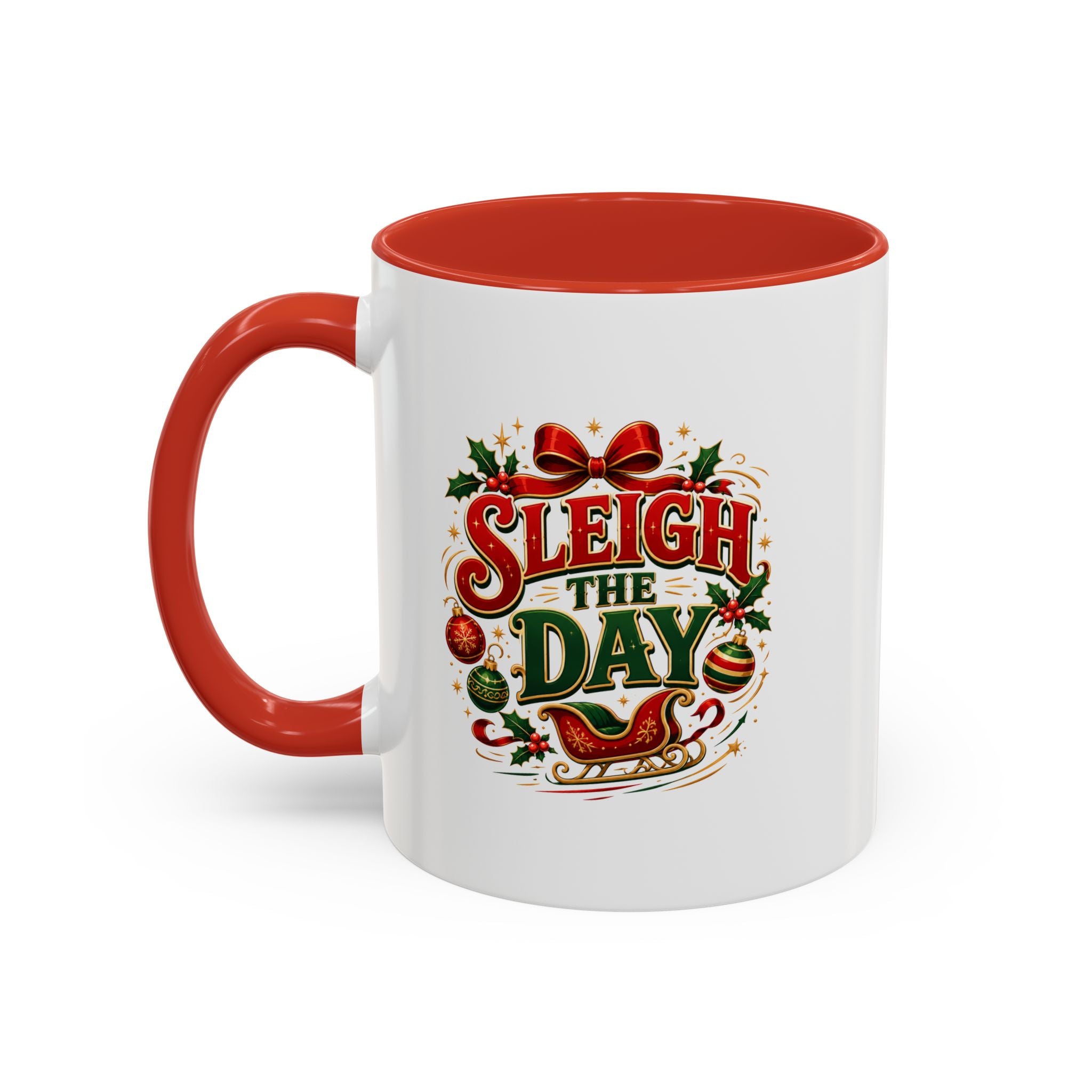 Sleigh the Day Christmas Accent Coffee Mug