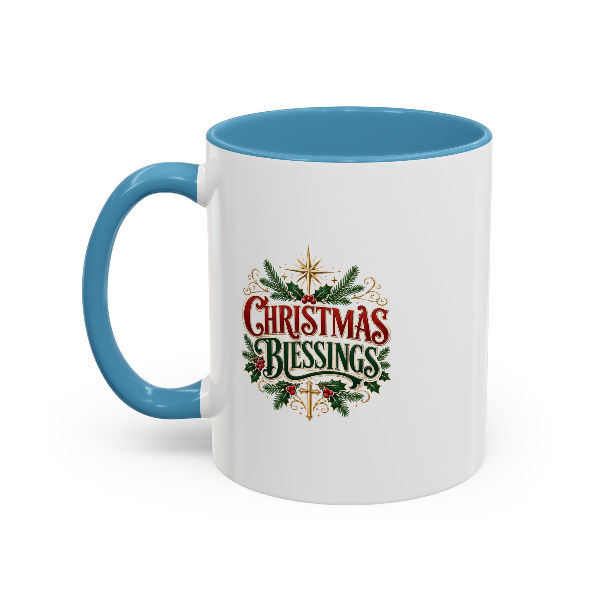 Christmas Blessings Accent Coffee Mug – Festive Holiday Tea & Coffee Cup