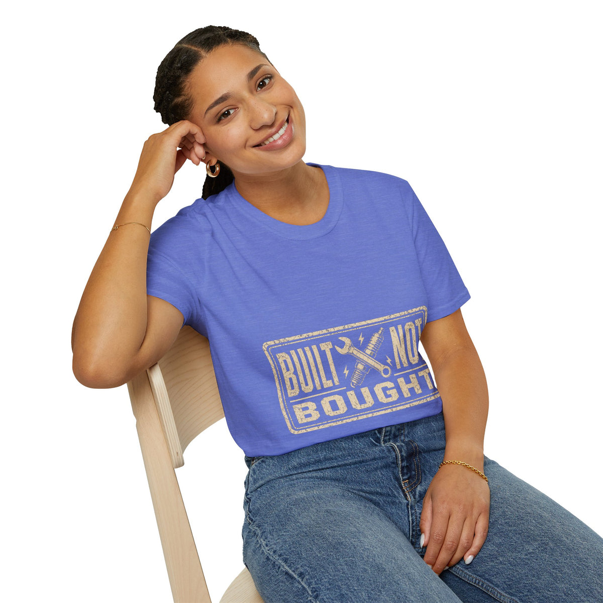 Built Not Bought T-Shirt — Vintage Mechanic Workwear Tee