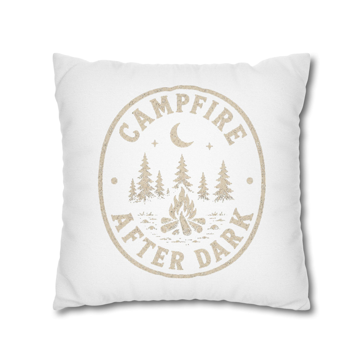 Square Pillowcase Milo Bailey Dog Dad Mom - "Campfire After Dark" Rustic Outdoor Accent Pillowcase