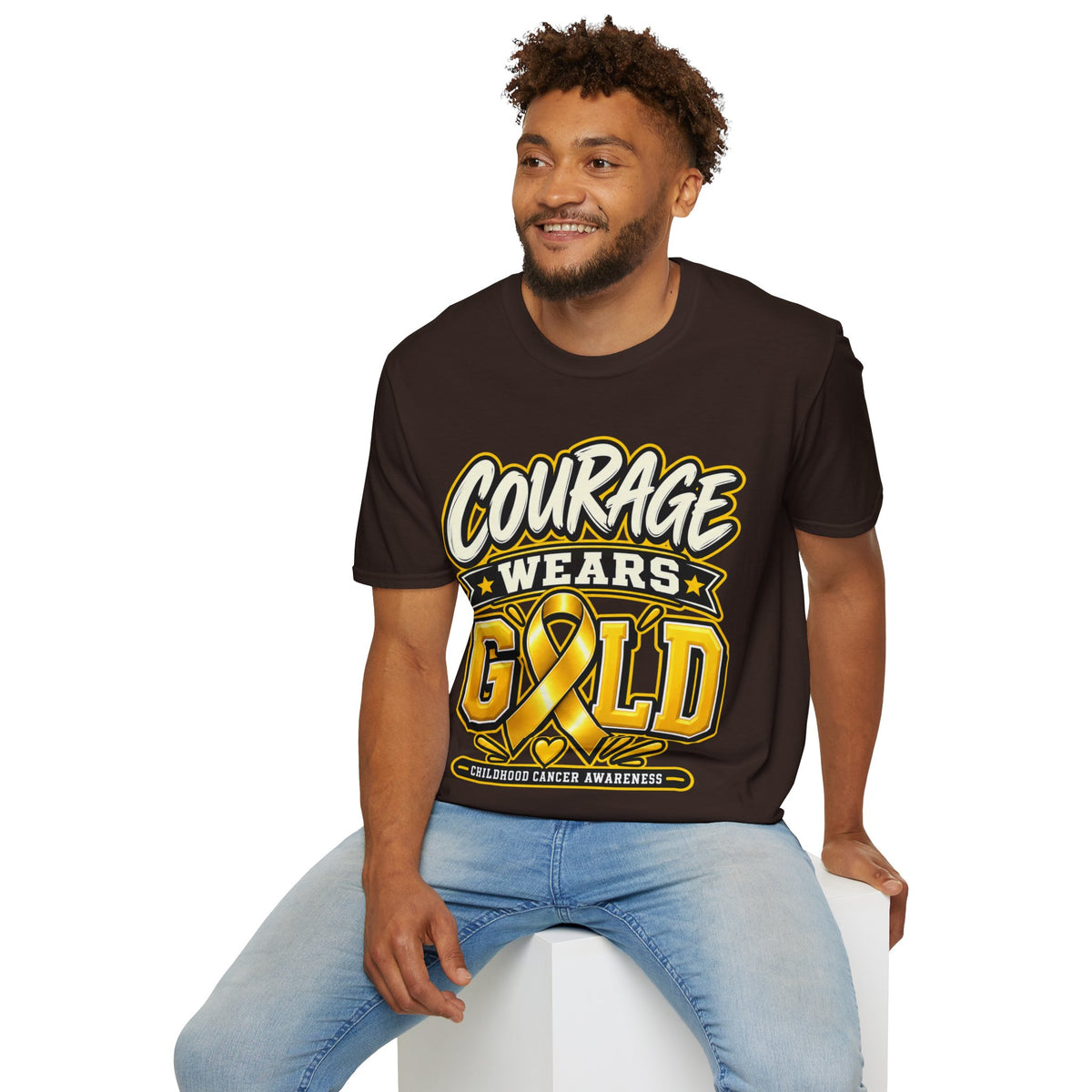 Childhood Cancer Awareness T-Shirt — "Courage Wears Gold"