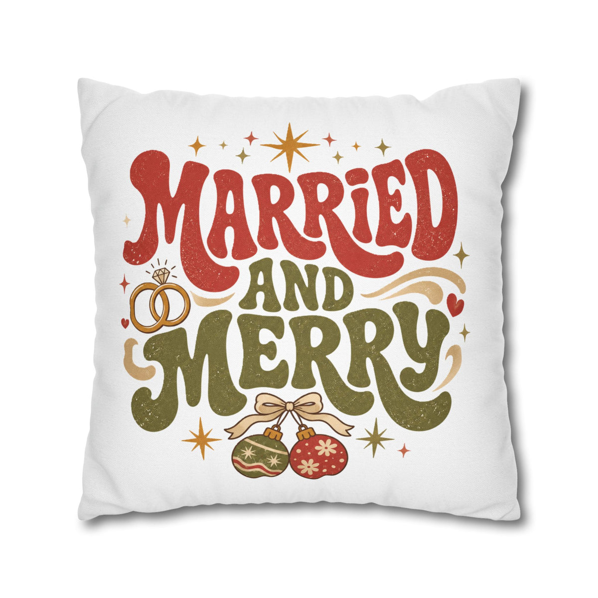 Christmas Married and Merry Holiday Pillowcase