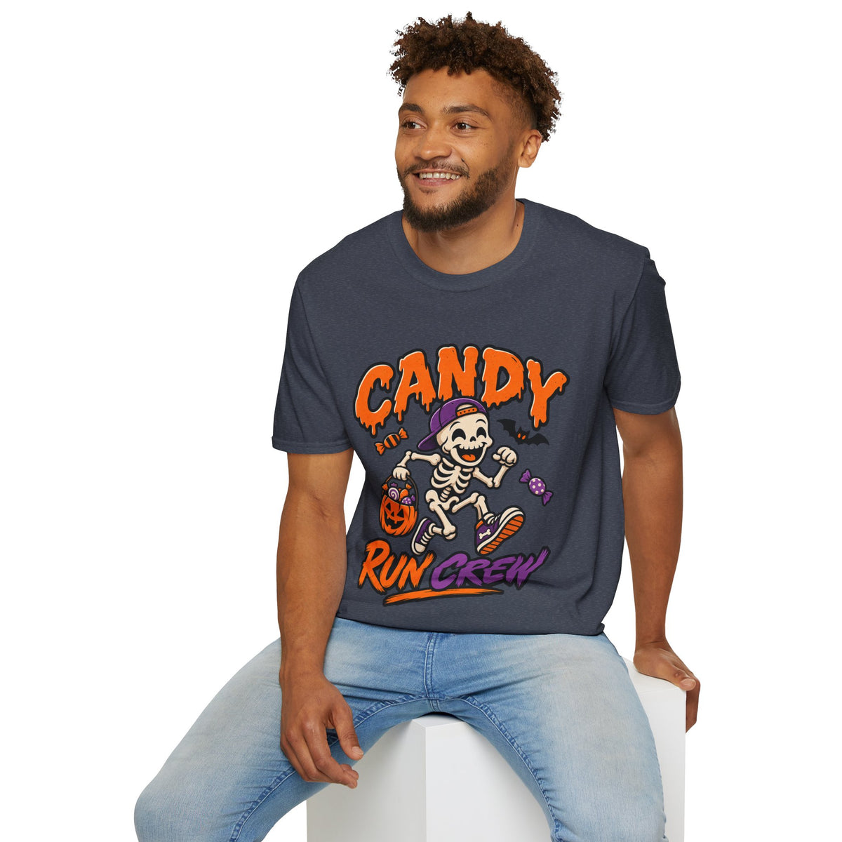 Candy Run Crew T-Shirt — Halloween Skeleton Trick-or-Treat Tee