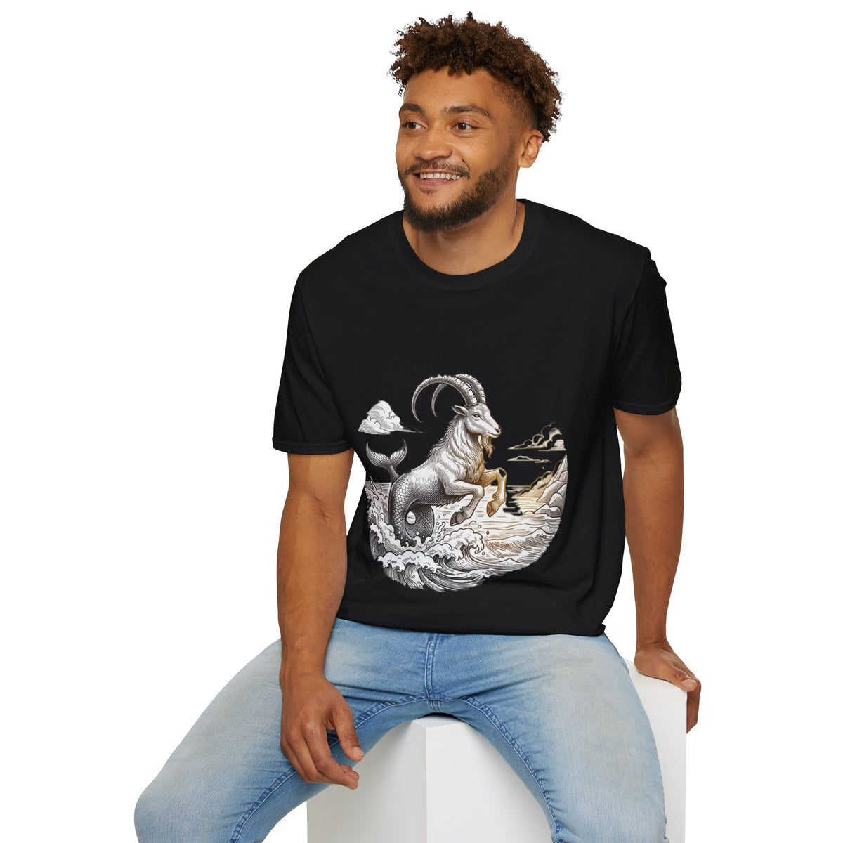 Capricorn Goat-Mermaid T-Shirt — Mythical Sea Goat Zodiac Tee
