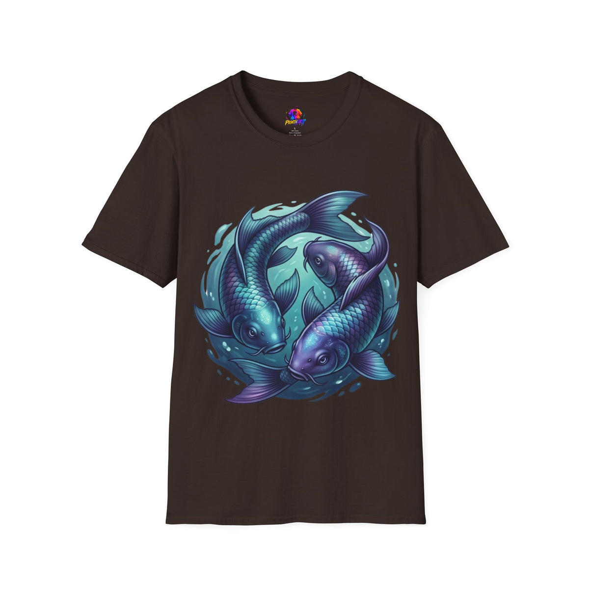 Pisces Zodiac Koi Fish Tee — Yin Yang Aquatic Graphic T-Shirt