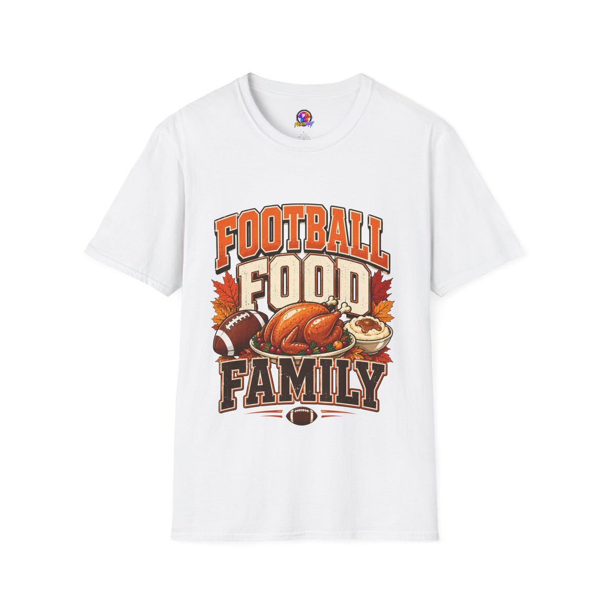 Thanksgiving T-Shirt Football Food Family T-Shirt — Thanksgiving Tailgate Tee for Fans