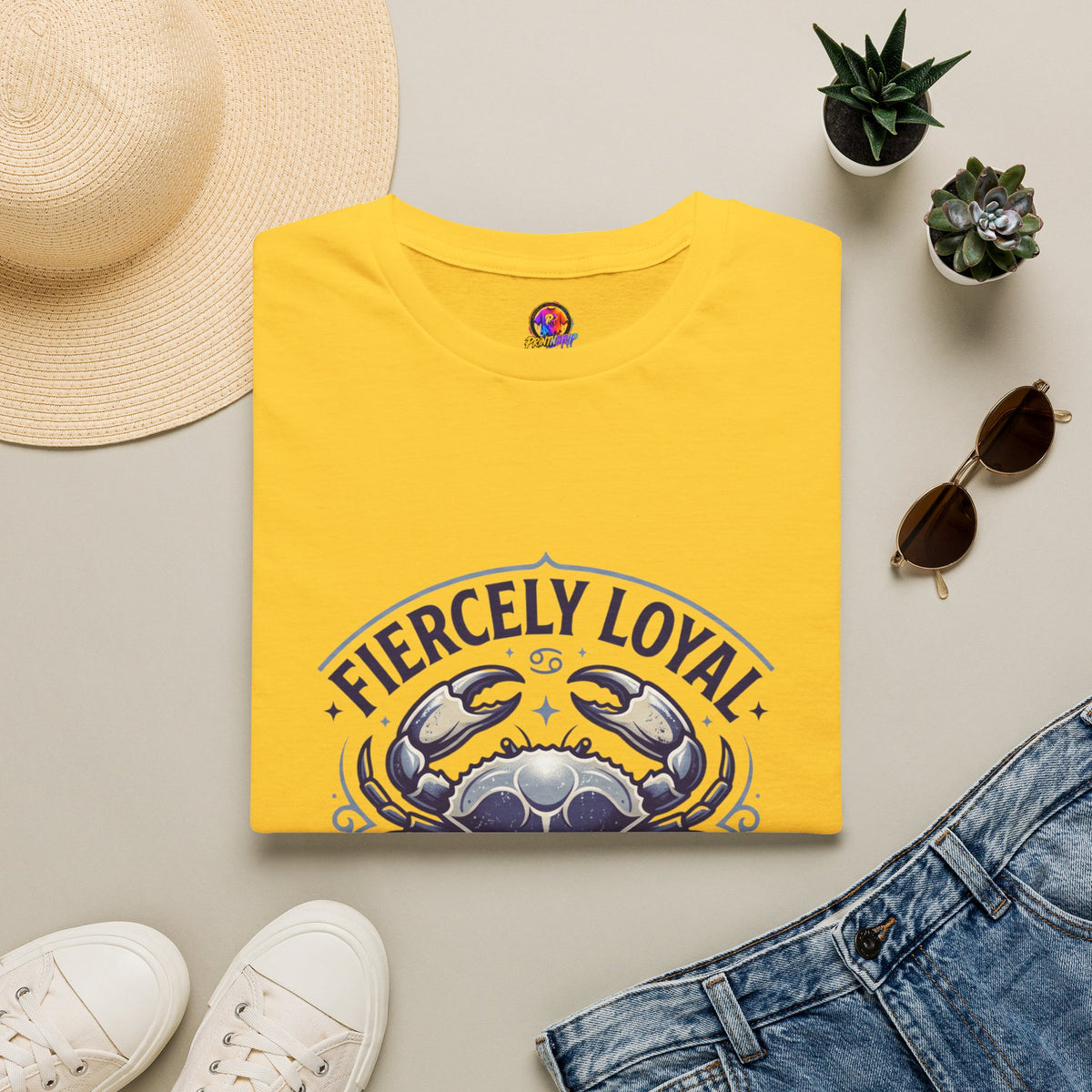Cancer Zodiac T-Shirt — Fiercely Loyal Crab Design (100% Cancer, Deeply Rooted)