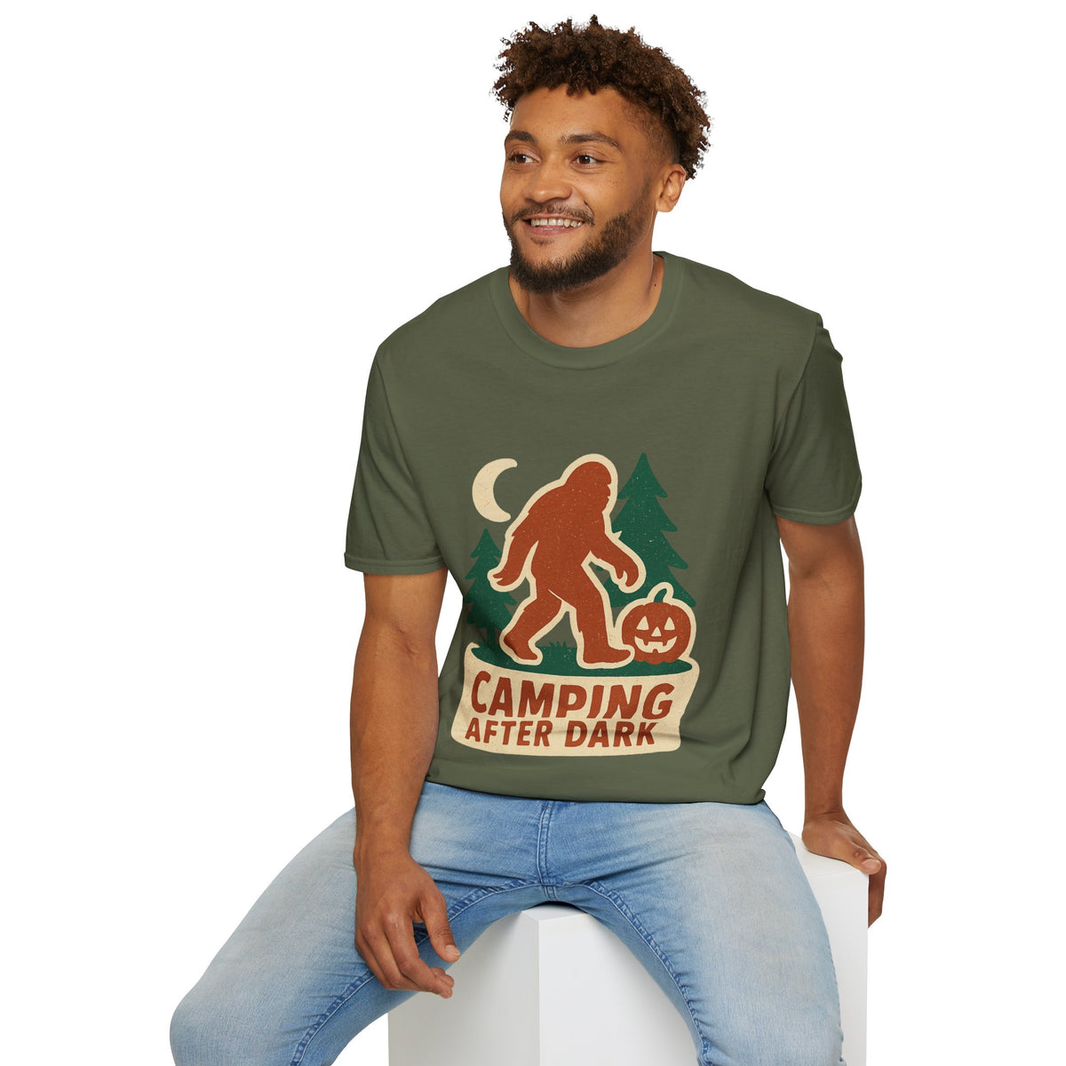 Camping After Dark T‑Shirt — Retro Bigfoot Camp Graphic Tee - Trending Now - August 2026