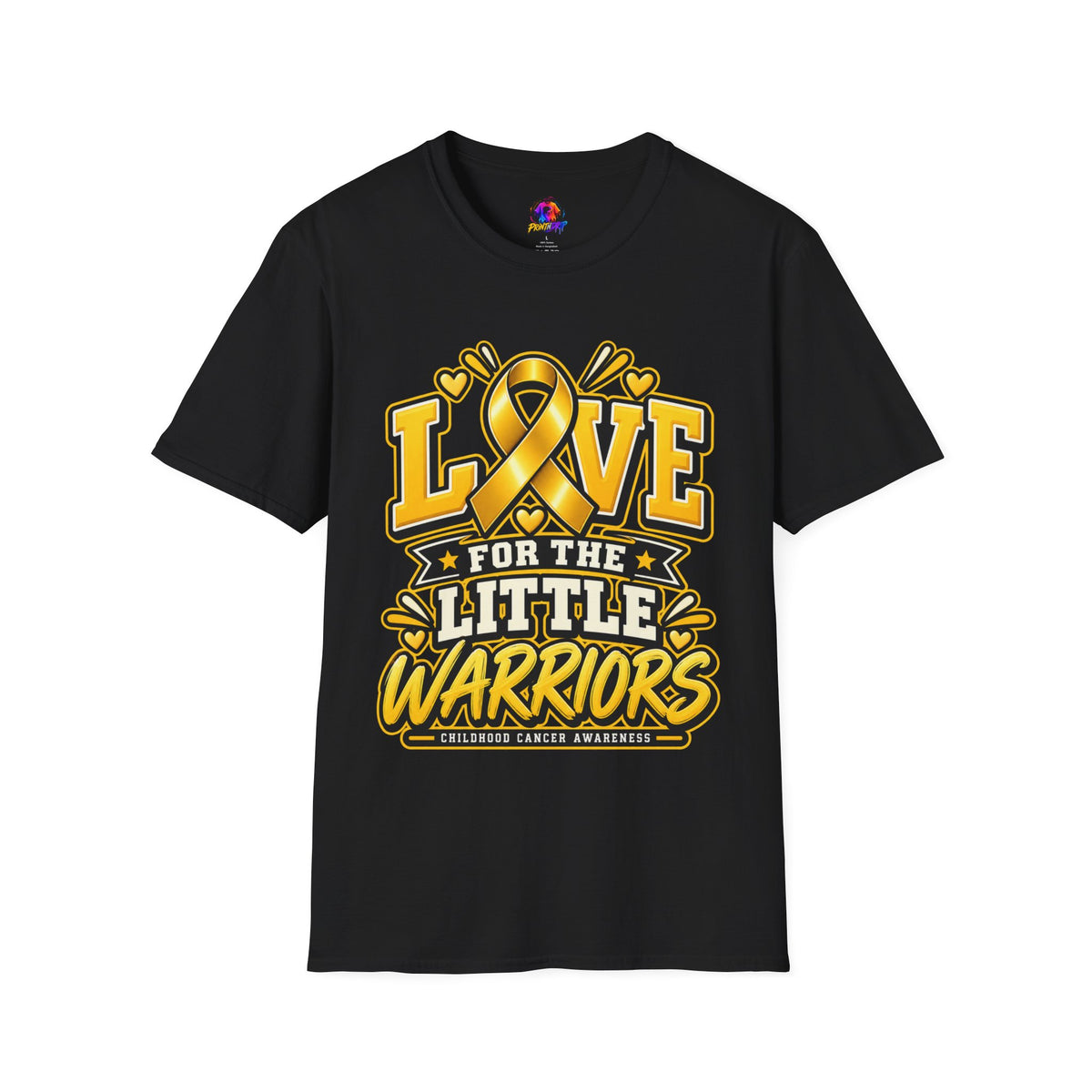Childhood Cancer Awareness T-Shirt — "Love for the Little Warriors" Yellow Ribbon