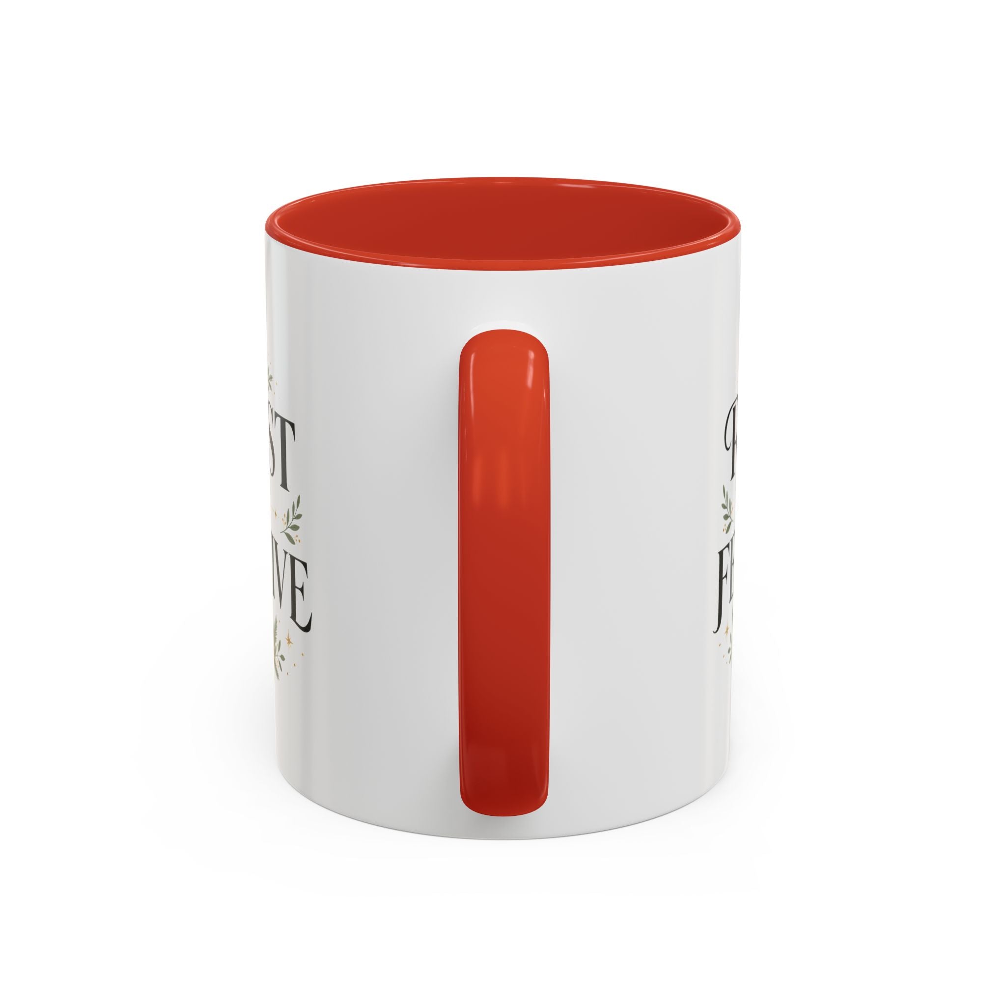 Modern Day Christmas Rest Is Festive Coffee Mug — Holiday Floral Accent
