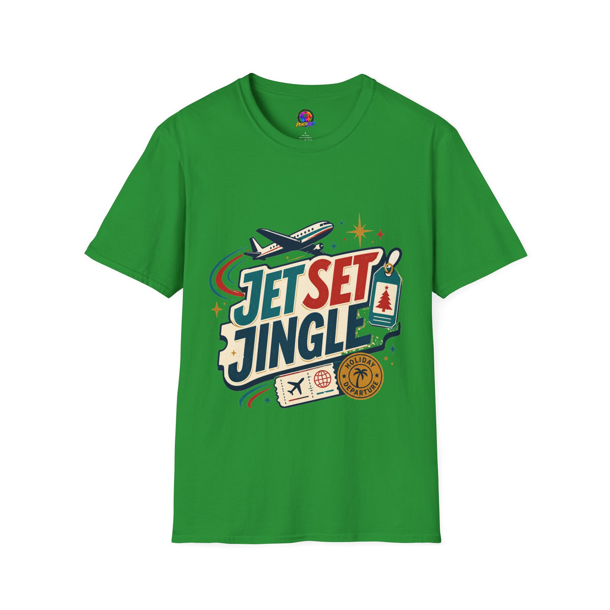 Jet Set Jingle Travel T-Shirt — Retro Airplane Vacation Graphic