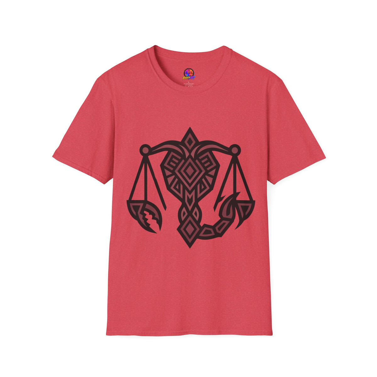 Libra Scales Graphic T‑Shirt — Tribal Zodiac Balance Design