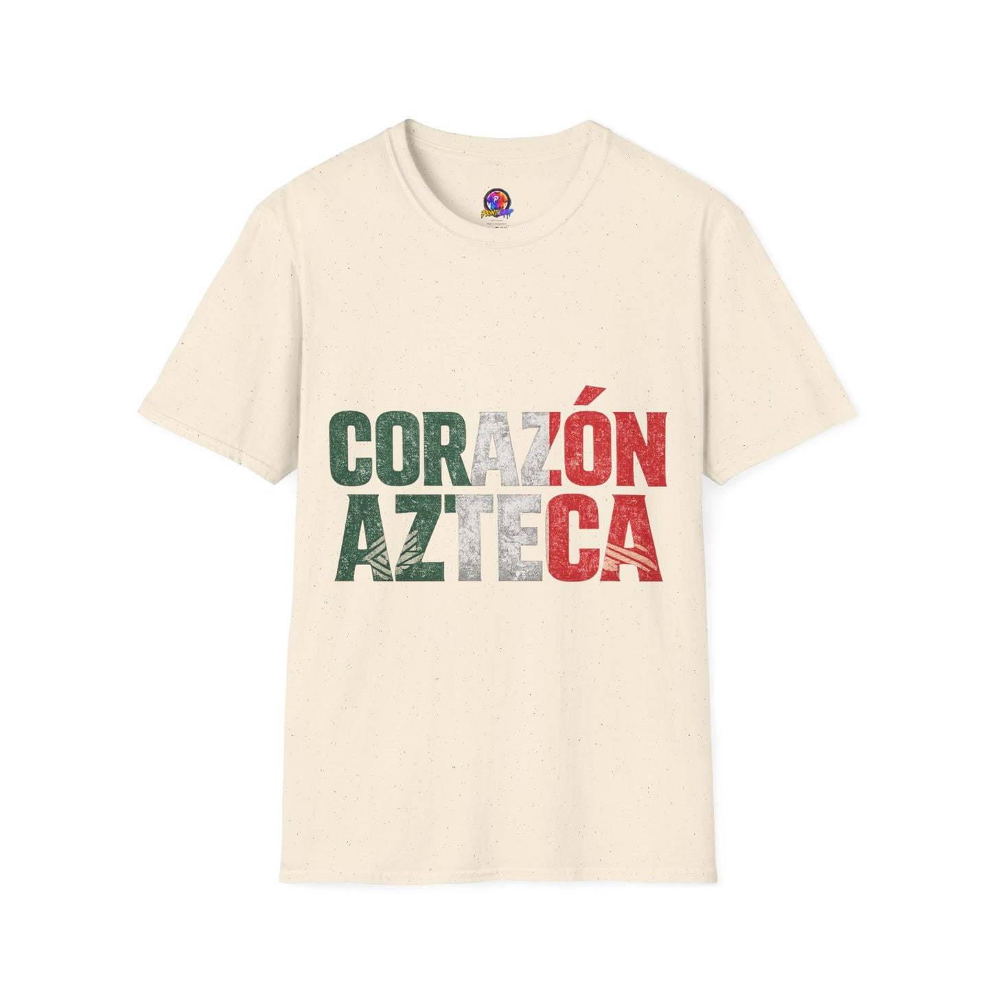 Mexico Corazón Azteca T-Shirt — Mexican Pride Flag Text Tee