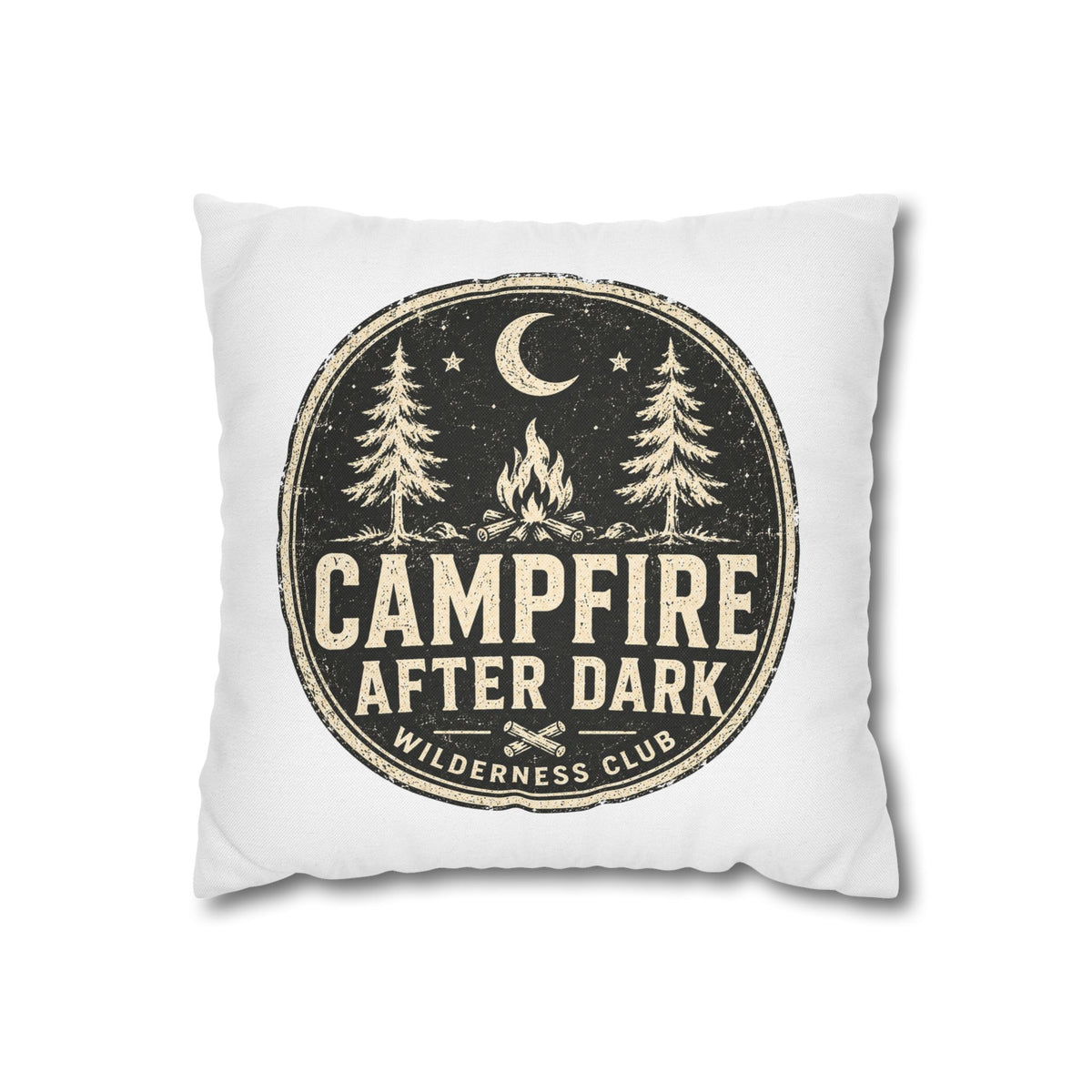 Campfire After Dark Decorative Pillowcase Milo Bailey Dog Dad Mom — Wilderness Camping Accent