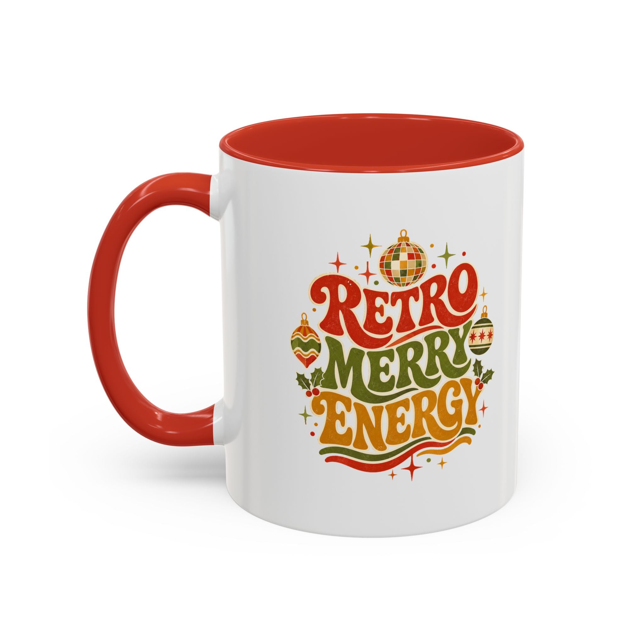 Modern Day Christmas Retro Merry Energy Coffee Mug — Festive 70s Holiday Design