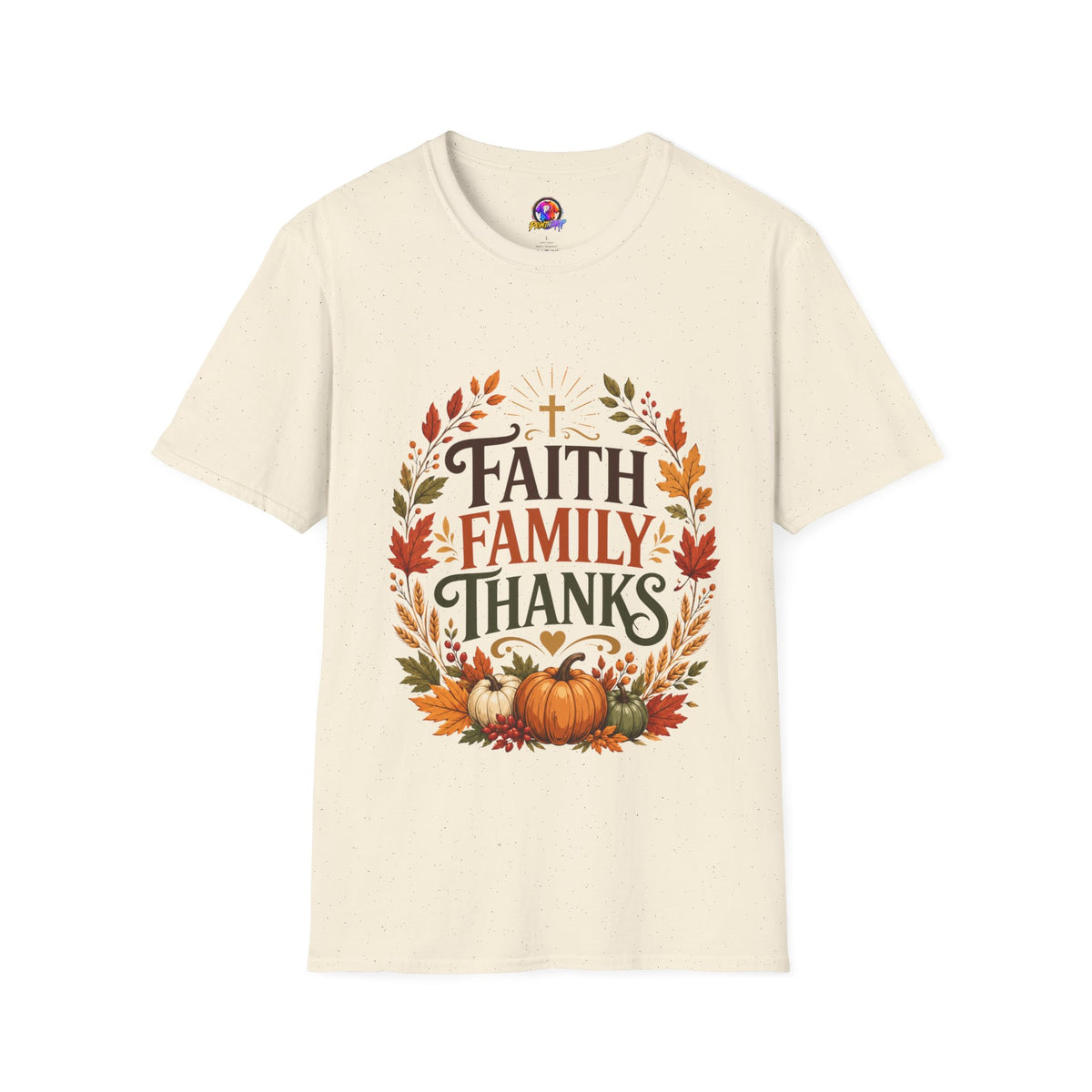 Thanksgiving T-Shirt Faith Family Thanks T-Shirt — Fall Pumpkin Thanksgiving Christian Tee