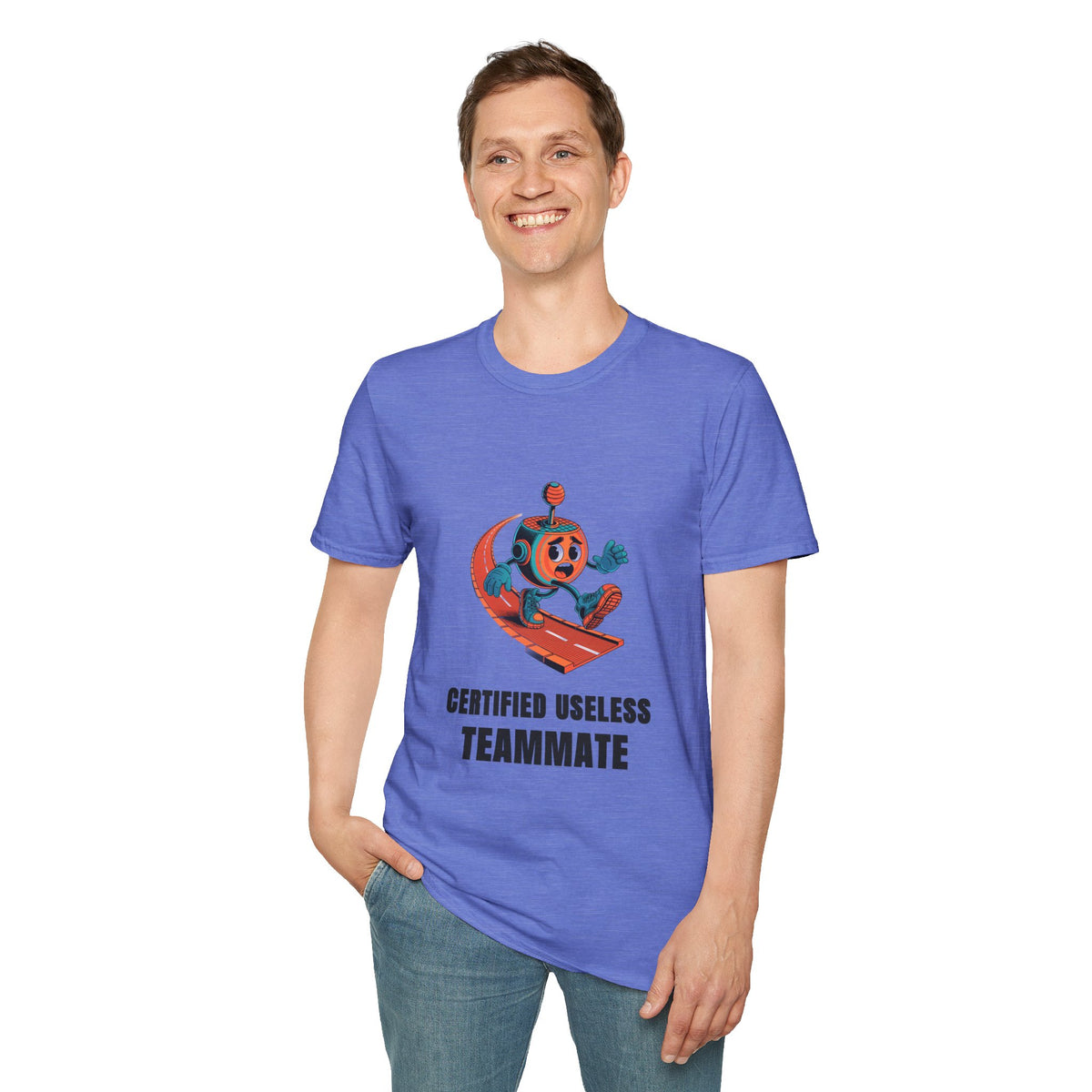 Certified Useless Teammate T-Shirt — Retro Robot Graphic - Trending Now - August 2026