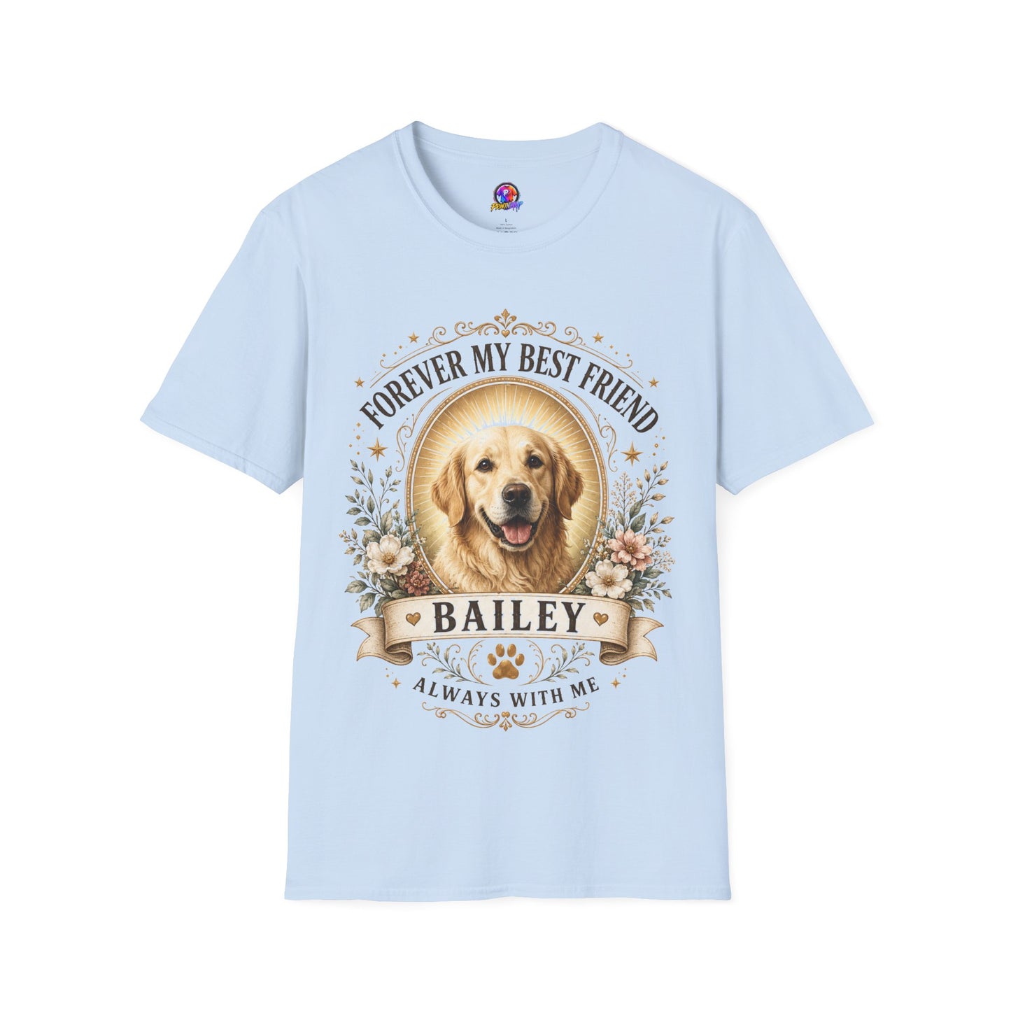 Forever My Best Friend Dog T-Shirt — Personalized Pet Memorial Tee ("Bailey")