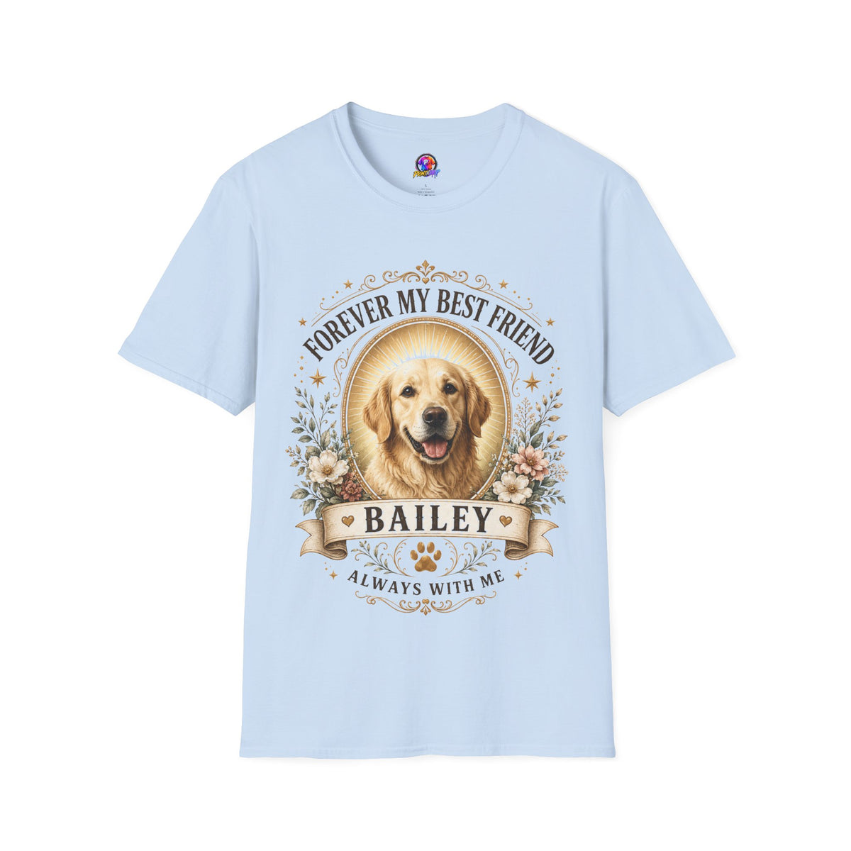 Forever My Best Friend Dog T-Shirt — Personalized Pet Memorial Tee ("Bailey")