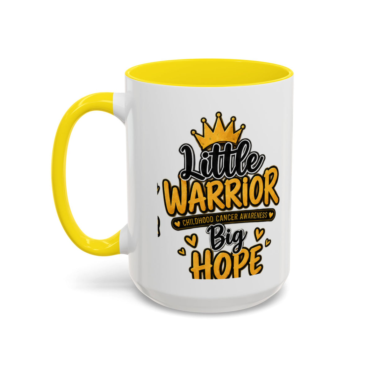 Little Warrior Childhood Cancer Awareness Coffee Mug – "Big Hope" Accent Mug