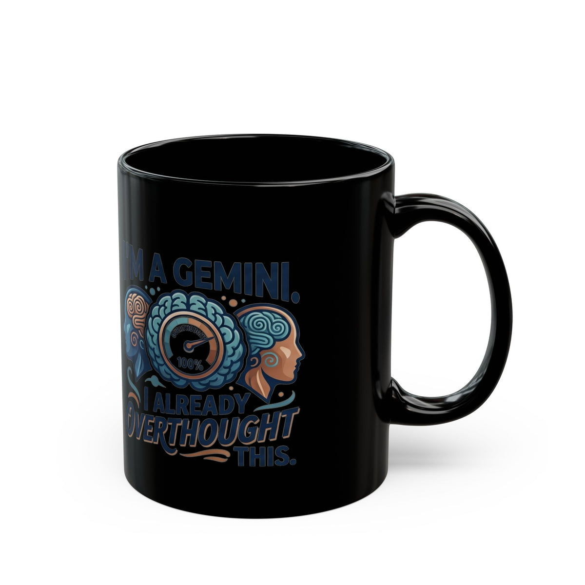 Gemini Zodiac Black Mug