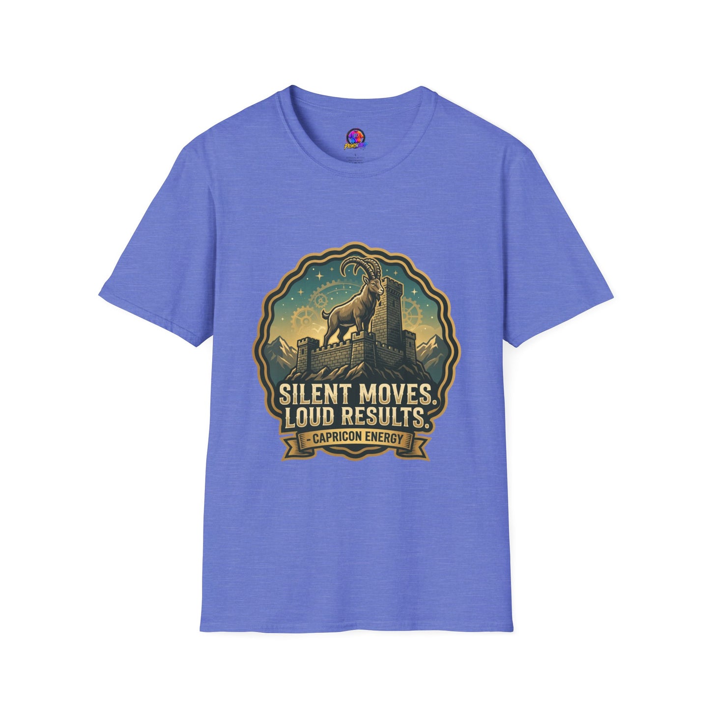 Silent Moves, Loud Results Goat Graphic Tee — Motivational Mountain Goat Shirt