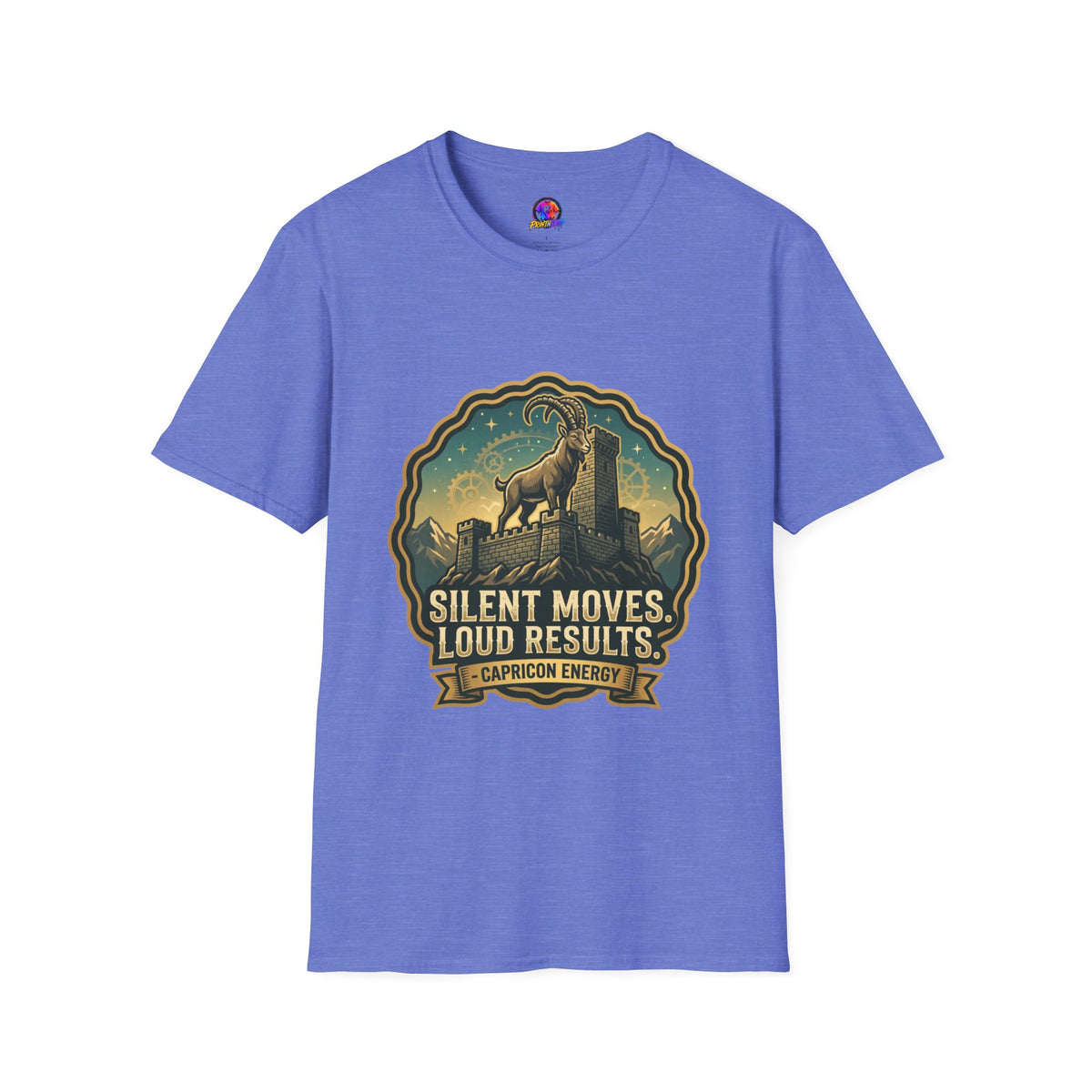 Silent Moves, Loud Results Goat Graphic Tee — Motivational Mountain Goat Shirt