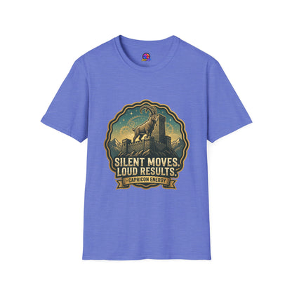 Silent Moves, Loud Results Goat Graphic Tee — Motivational Mountain Goat Shirt