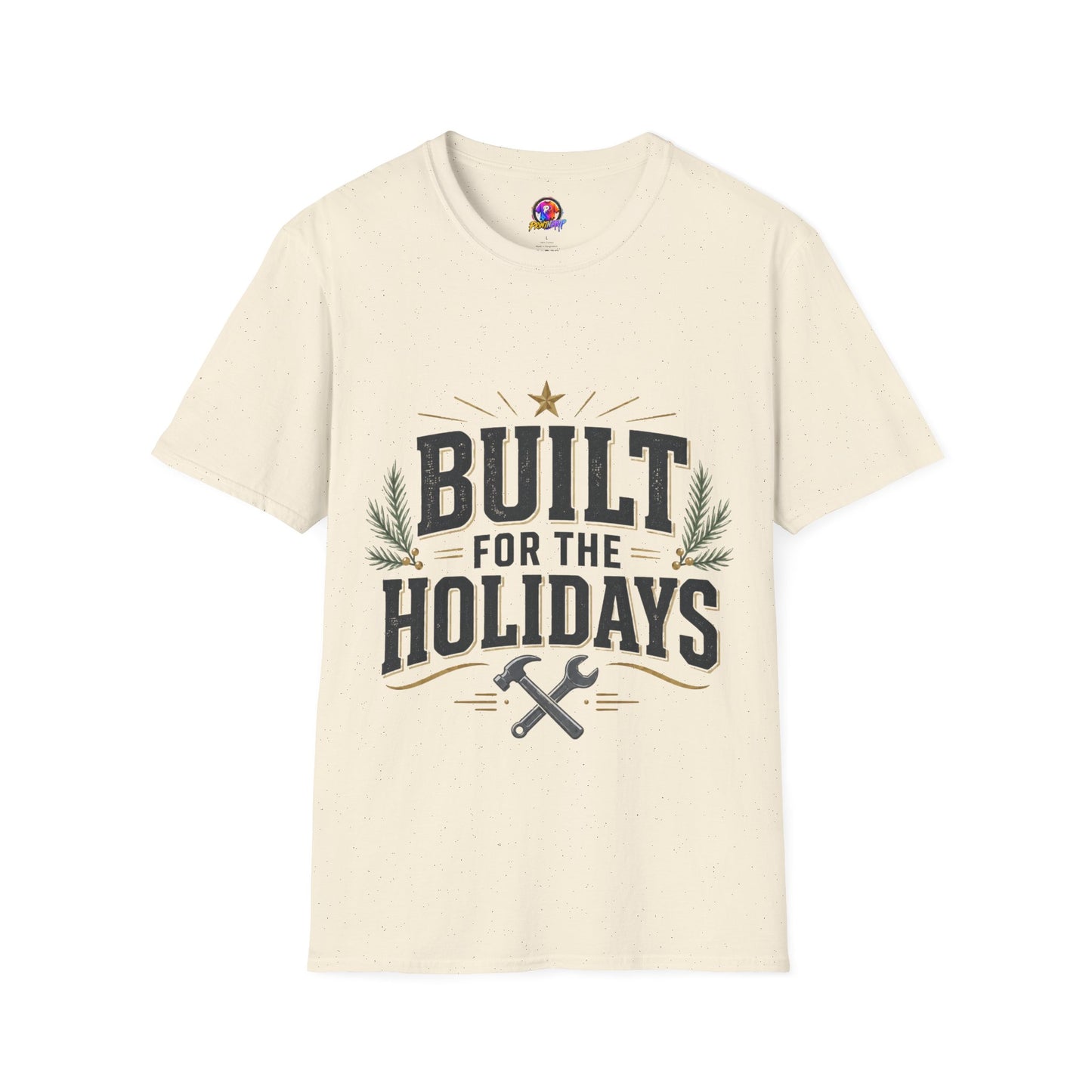T-Shirt — "Built for the Holidays" Festive Rustic Holiday Tee (Gift for DIYers)