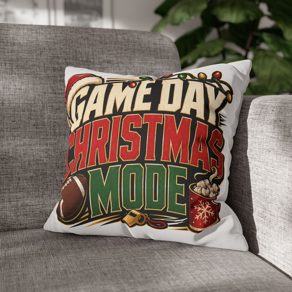 Game Day Christmas Mode Pillowcase Modern Day Christmas