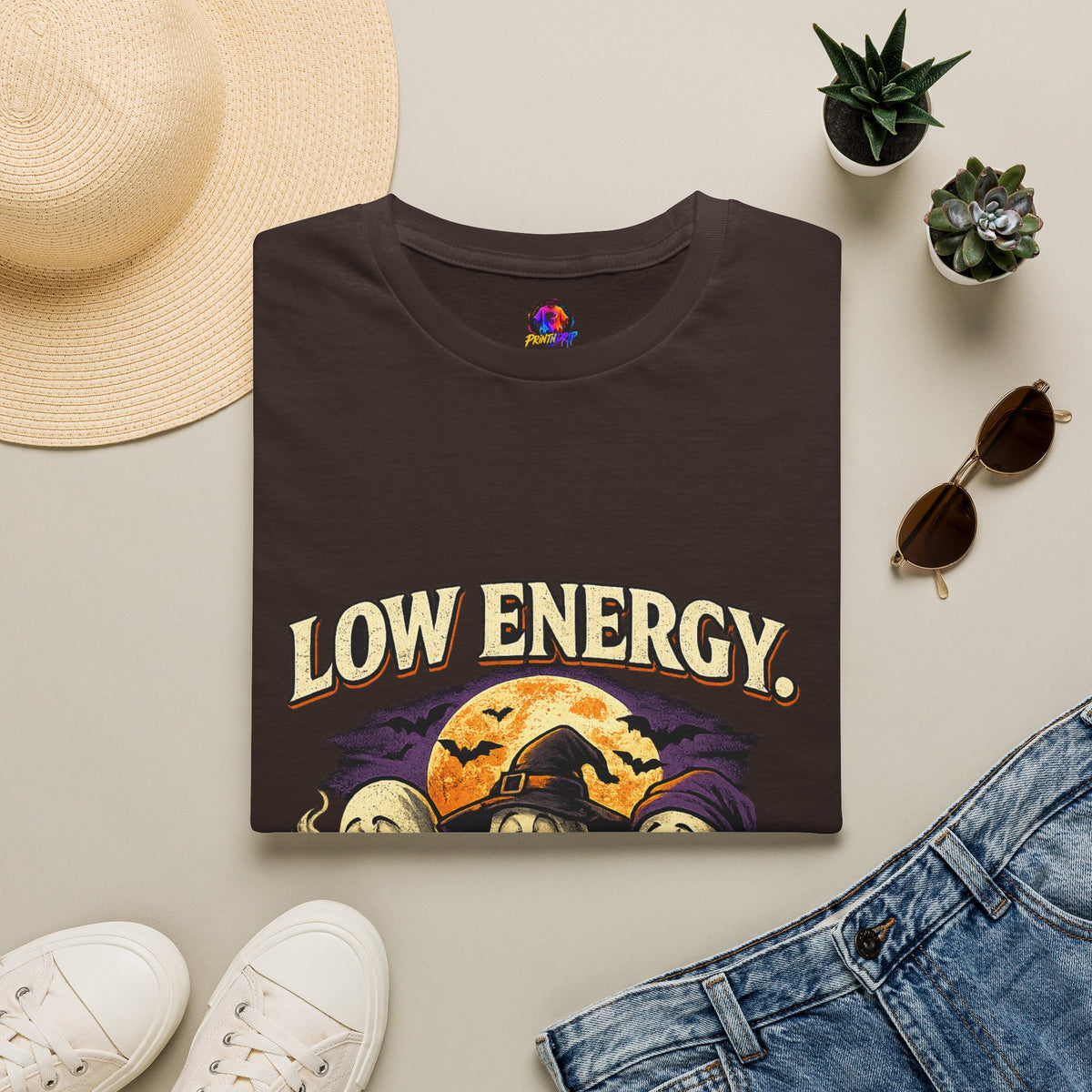 Halloween Low Energy High Spirit Unisex Softstyle T-Shirt