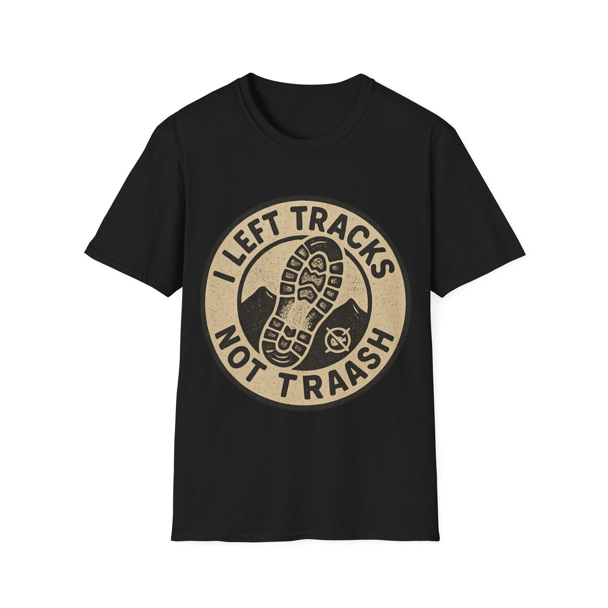 Left Tracks Not Trash Vintage Badge T-Shirt, Retro Leave No Trace Hiking Tee - Trending Now - September 2026