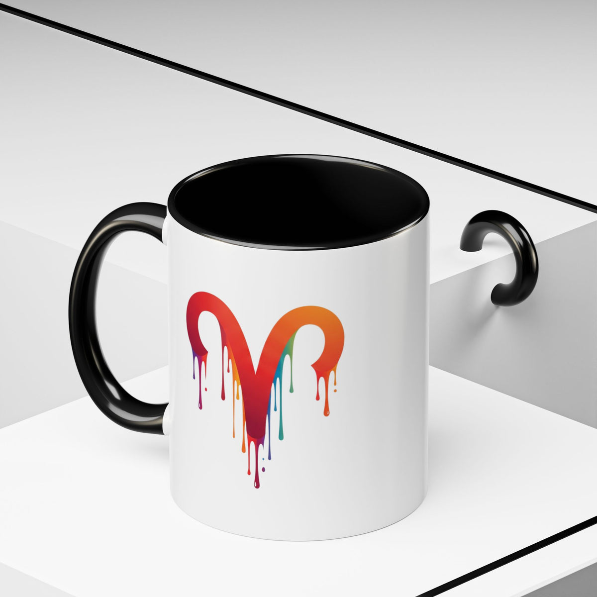 Aries Zodiac Rainbow Drip Aries Coffee Mug — Zodiac Astrology Accent Mug