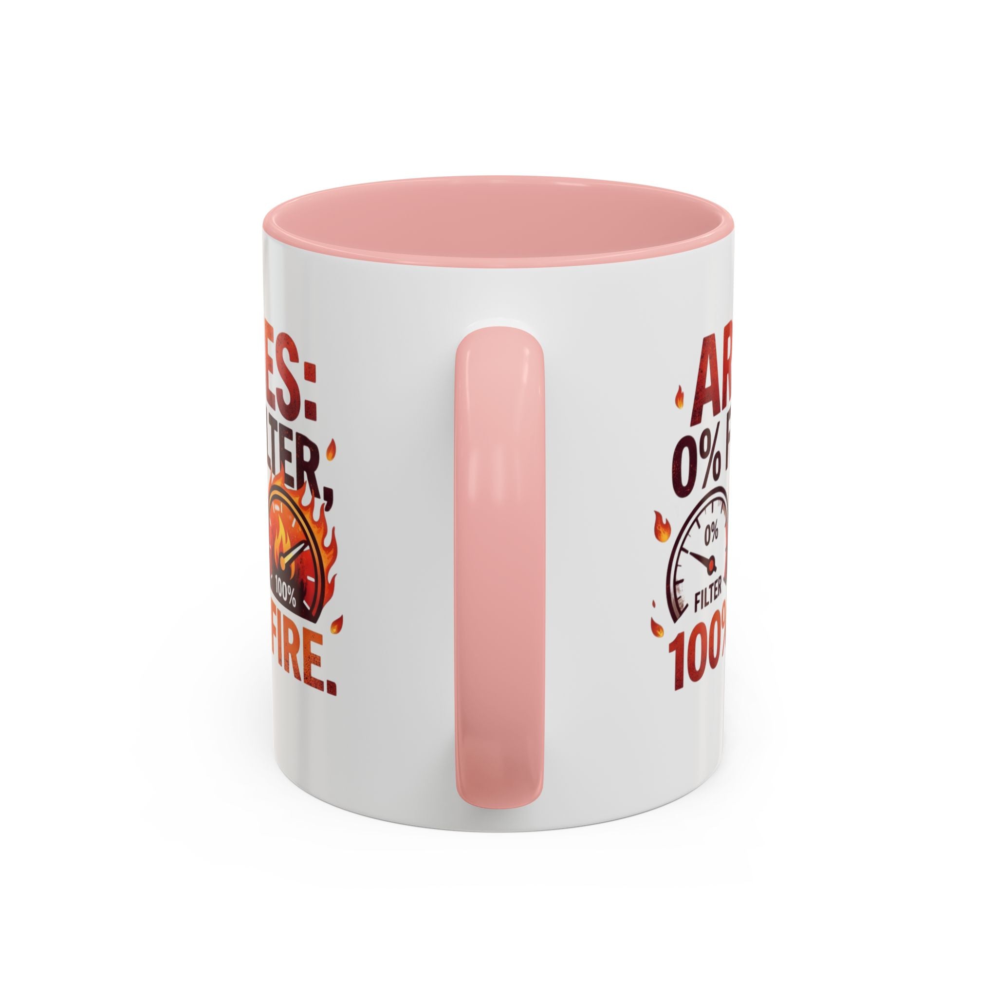 Aries Coffee Mug — "0% Filter, 100% Fire" Zodiac Astrology Mug