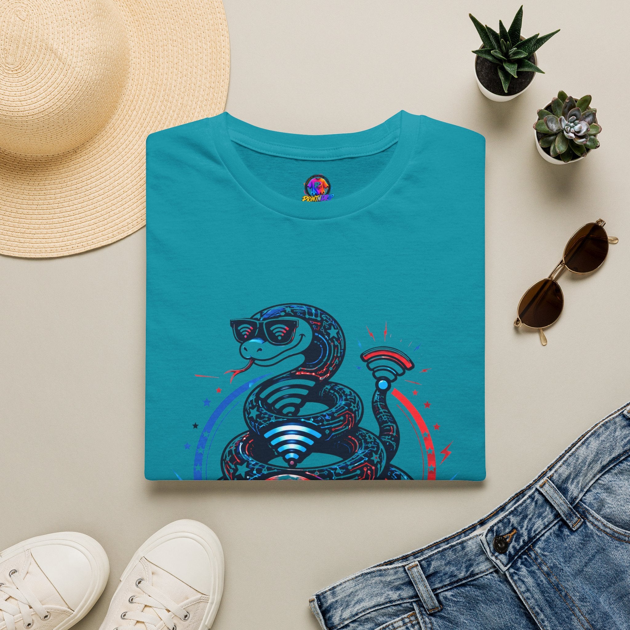 Don’t Tread on My WiFi T-Shirt — Patriotic Gadsden Snake WiFi Tee