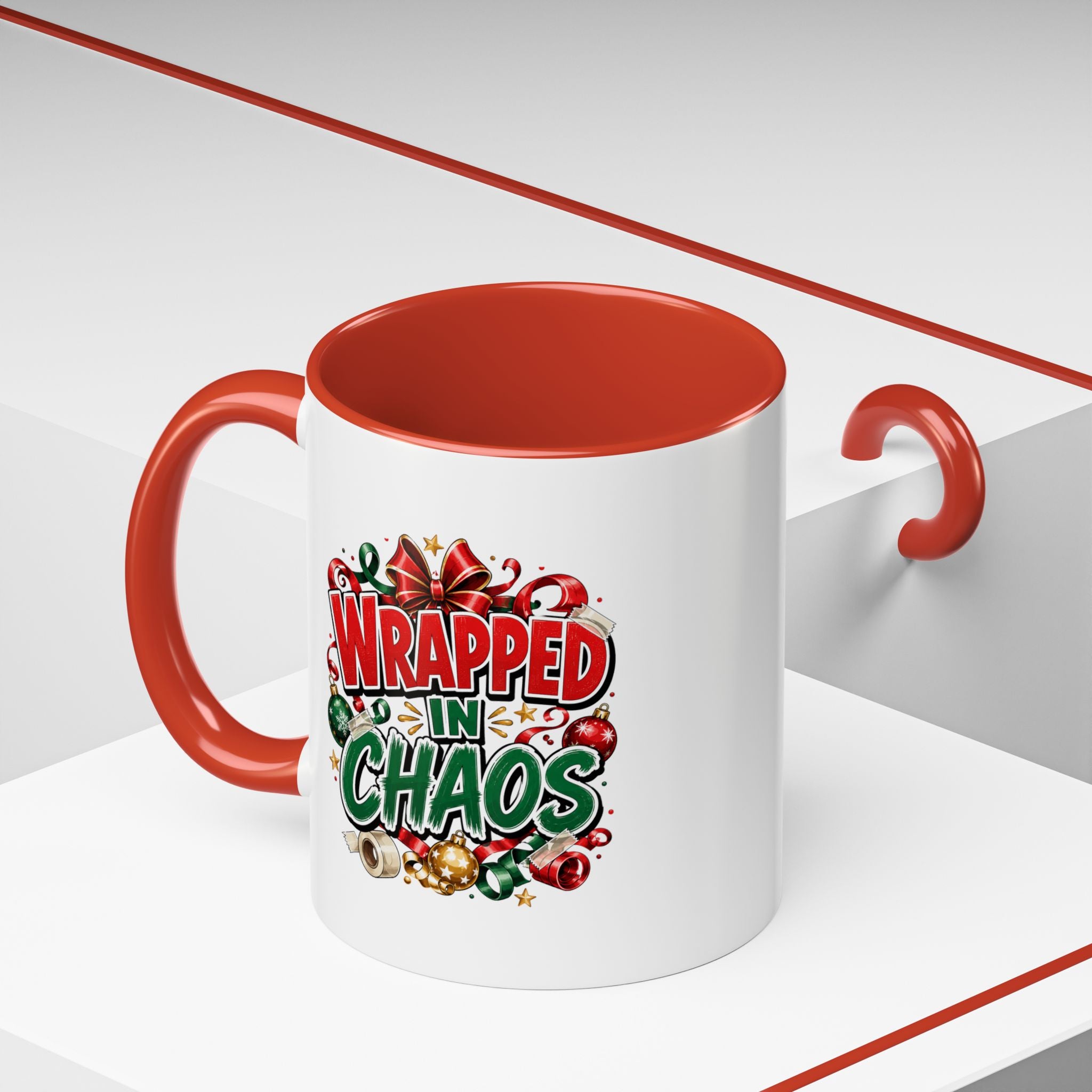 Wrapped in Chaos Christmas Coffee Mug
