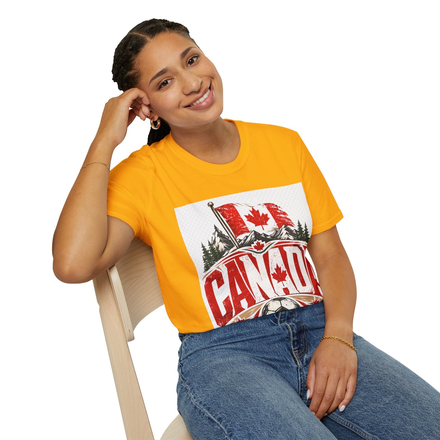 Canada Soccer T‑Shirt — Canadian Flag & Maple Leaf Crest